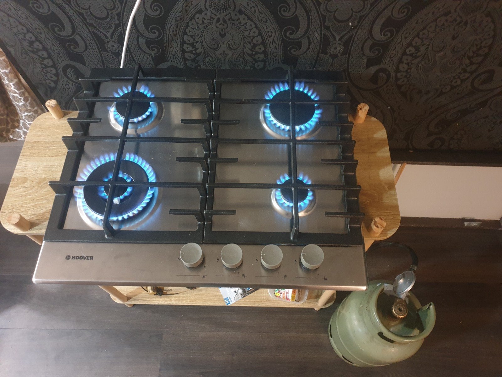 inbouw kookplaat butaan propaan flessengas lpg gas, Witgoed en Apparatuur, Ophalen, Zo goed als nieuw, Inbouw, 4 kookzones