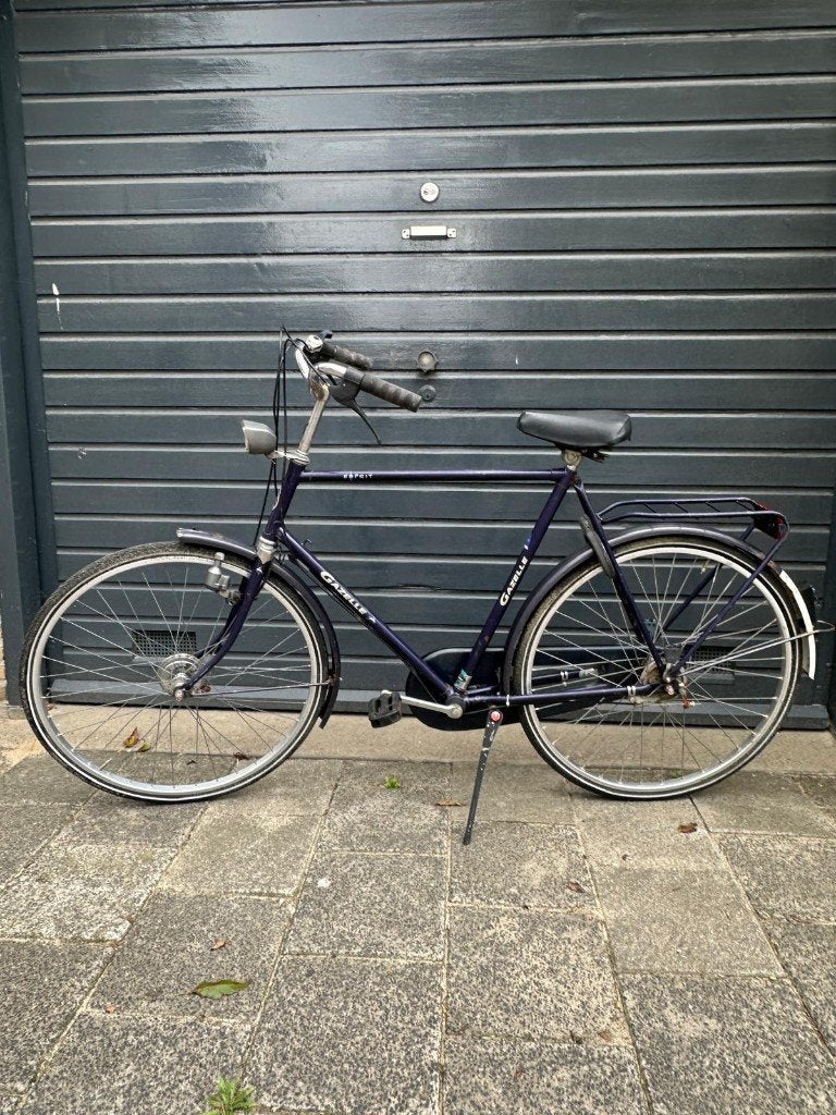 Gazelle Esprit herenfiets 28 inch — paars, met verlichting, Ophalen, Gebruikt, Versnellingen, Gazelle