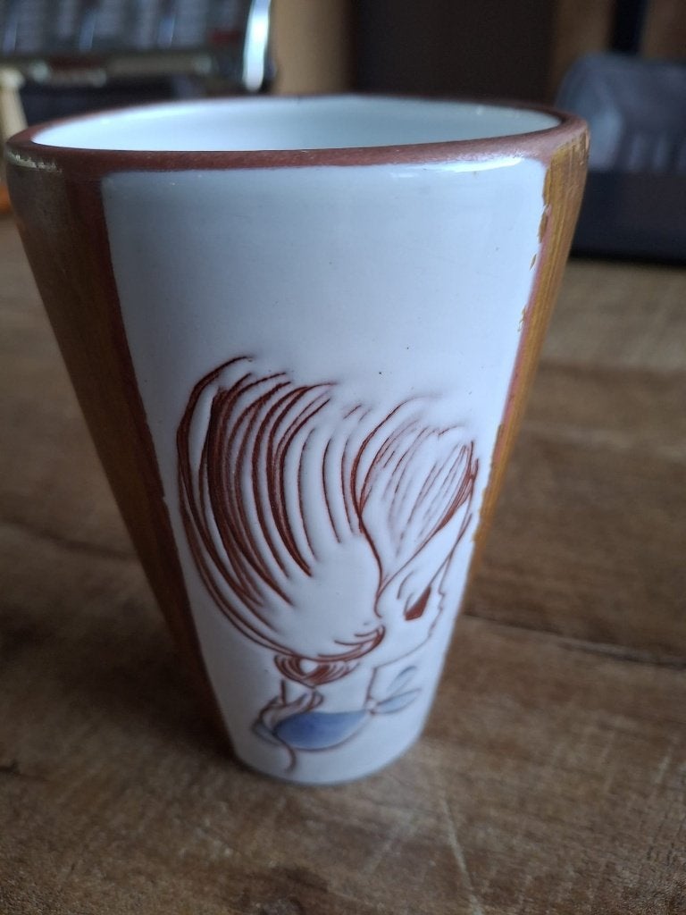 Mooie vintage kerateak vaasje van Daan Aalten en Couzijn, Ophalen of Verzenden