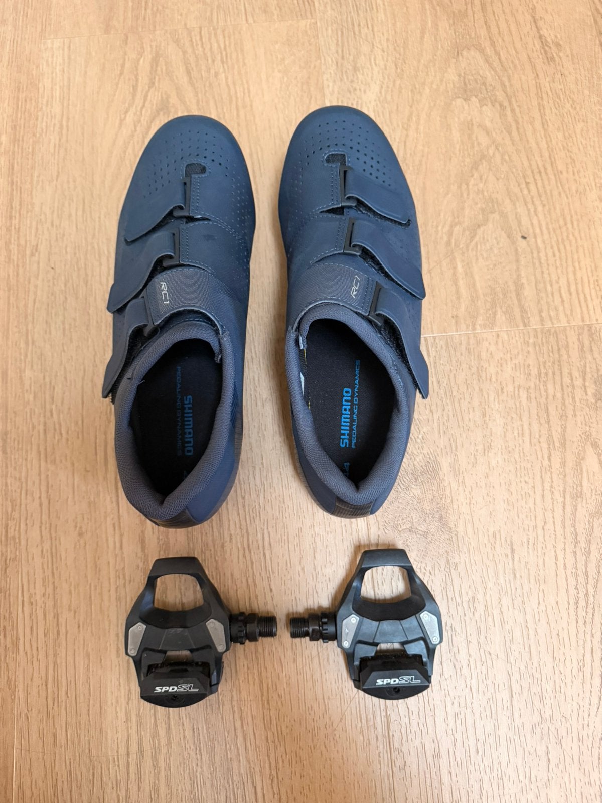 Shimano RC1 raceschoenen maat 44 + Shimano SPD-SL pedalen, Ophalen of Verzenden, Zo goed als nieuw, Schoenen