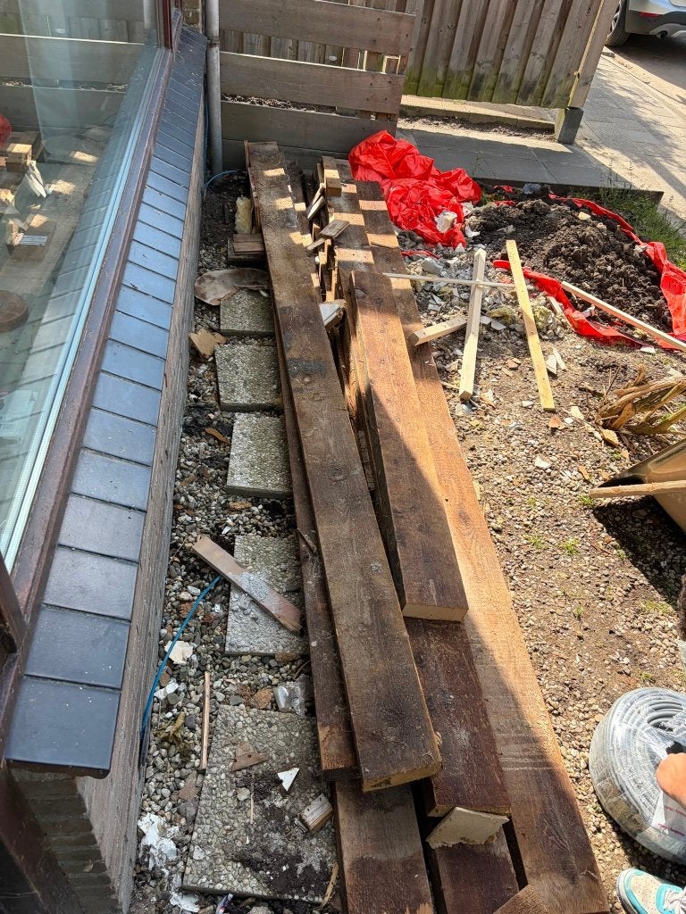 hout balken, Doe-het-zelf en Verbouw, Hout en Planken, Gebruikt, Balk, Vuren, Ophalen