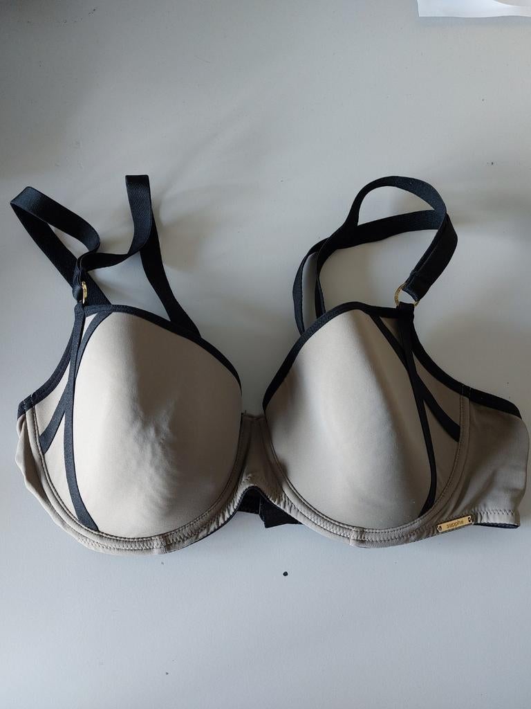 Sapph BH 85C taupe met zwart, Sapph, Ophalen of Verzenden, Beige, BH