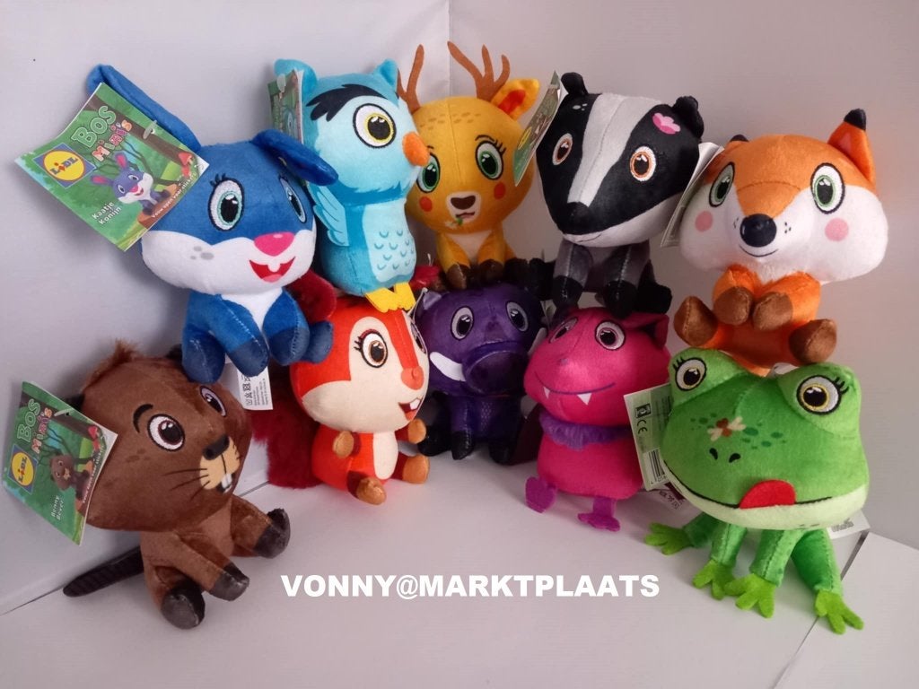 NIEUW! Lidl BosMini's : Complete set knuffels : 10 stuks!!!, Lidl, Ophalen of Verzenden