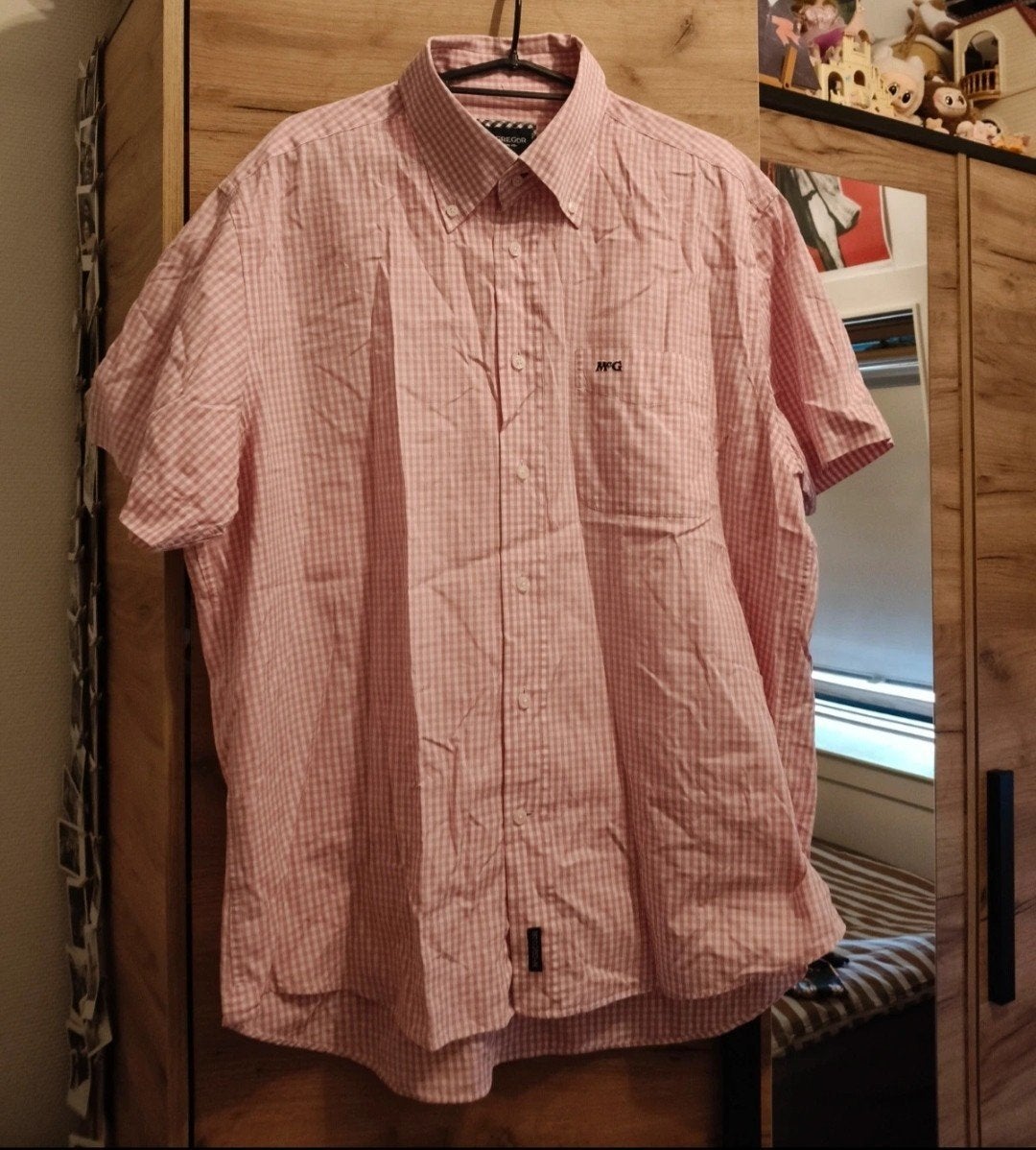McGregor Heren overhemd - roze geruit - XL, Ophalen of Verzenden, Roze, McGregor, Halswijdte 43/44 (XL)
