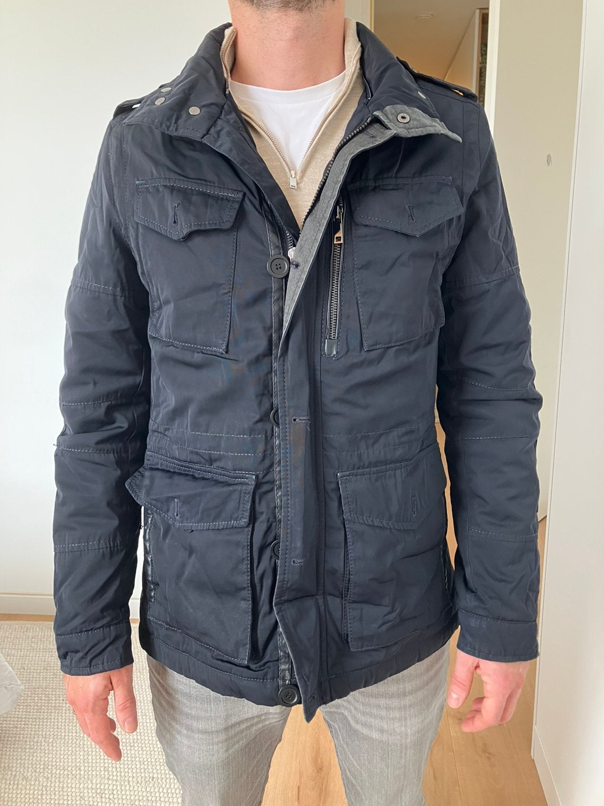 Zara jas M, Ophalen of Verzenden, Gedragen, Maat 48/50 (M), Blauw
