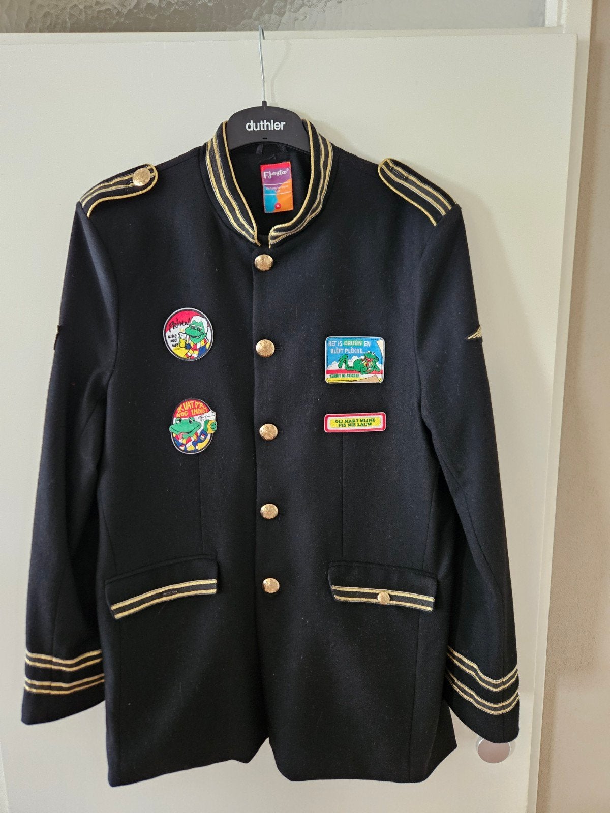 carnavalsjas zwart met goud XL, Kleding | Heren, Ophalen, Carnaval, Fjesta, Maat 56/58 (XL)