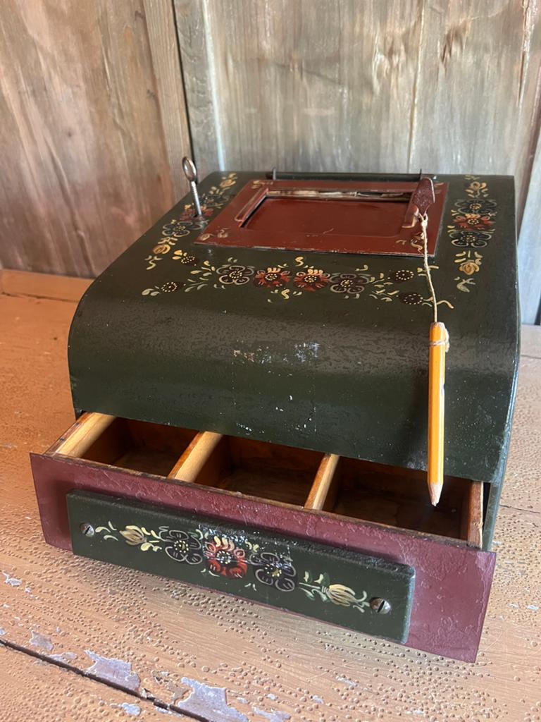 Antiek kassa hindeloopen volkskunst winkel toonbank brocante, Ophalen of Verzenden