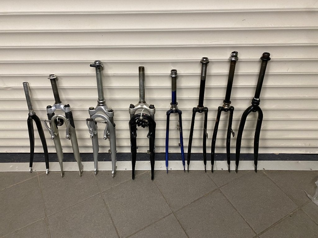 Voorvorken : Sparta ion / sunt./ Koga / x-act / TDR omafiets, Fietsen en Brommers, Fietsonderdelen, Ophalen, Gebruikt, Staal, Voorvork
