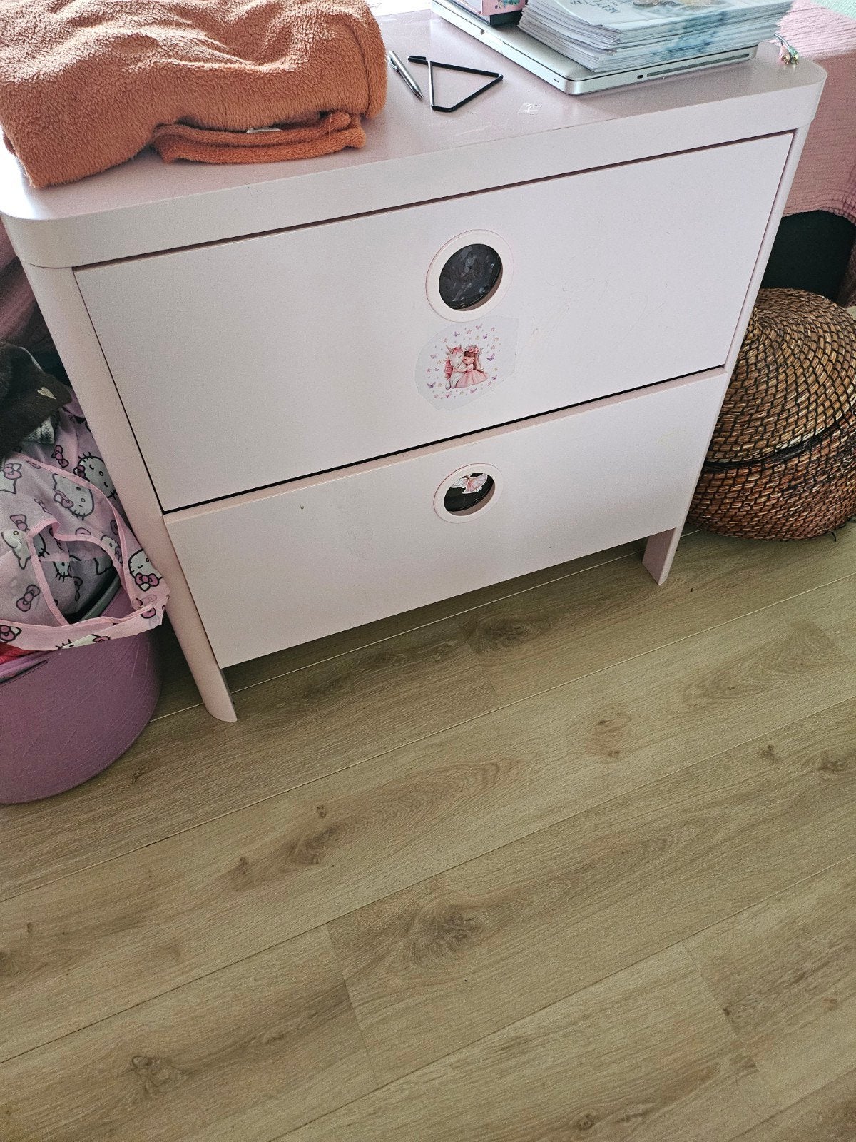 Leuk roze kastje met schuifladen voor meidenkamer, Minder dan 50 cm, Gebruikt, 1 of 2 laden, Ophalen of Verzenden
