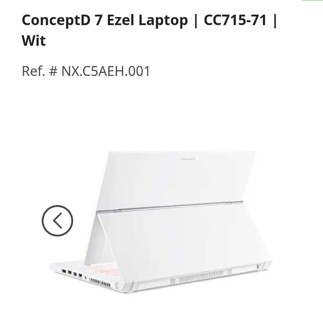 ConceptD 7 Ezel Laptop | CC715-71 | Wit

Artikelnummer: NX.C, Computers en Software, Windows Laptops, Ophalen, HDD, 32 GB, Intel® Core™ i7 