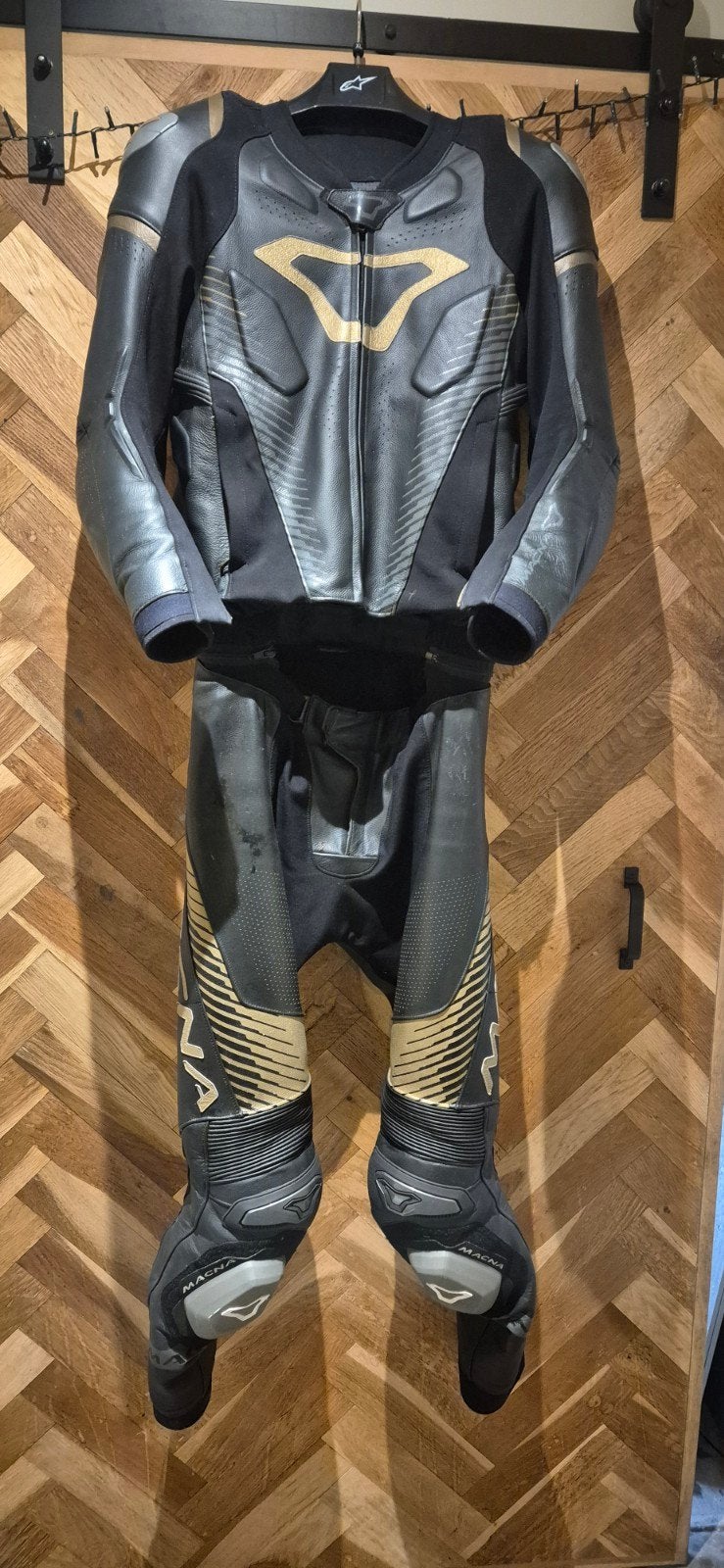 Macna 2-delig motorpak maat 54 (XL) leer, Motoren, Kleding | Motorkleding, Ophalen of Verzenden, Heren, Combipak, Tweedehands