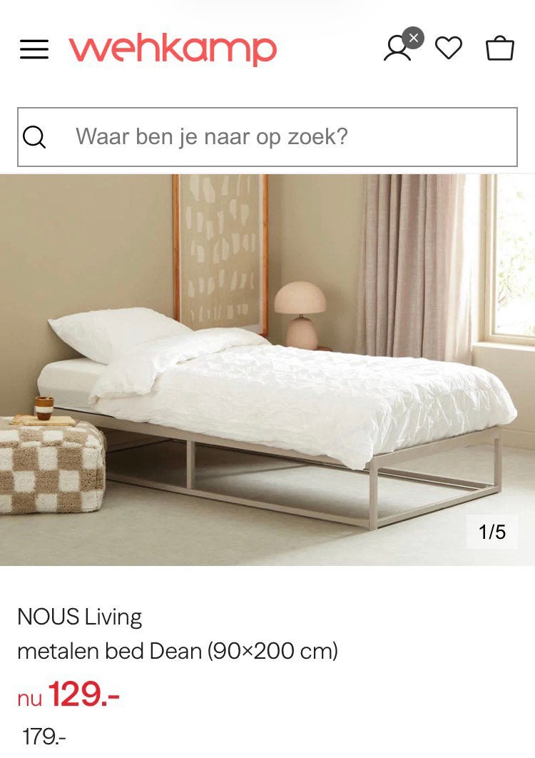 Eenpersoonsbed zonder matras, Huis en Inrichting, Slaapkamer | Bedden, Ophalen, 90 cm, Eenpersoons, Zo goed als nieuw