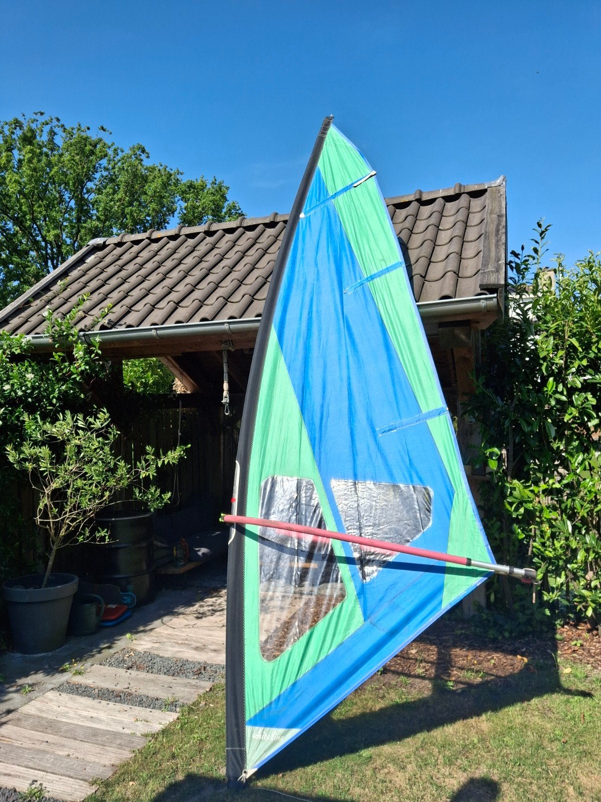 White Line kinder windsurfzeil met giek en mast, Watersport en Boten, Windsurfen, Minder dan 3.5 m², Zeil, Ophalen, Overige merken
