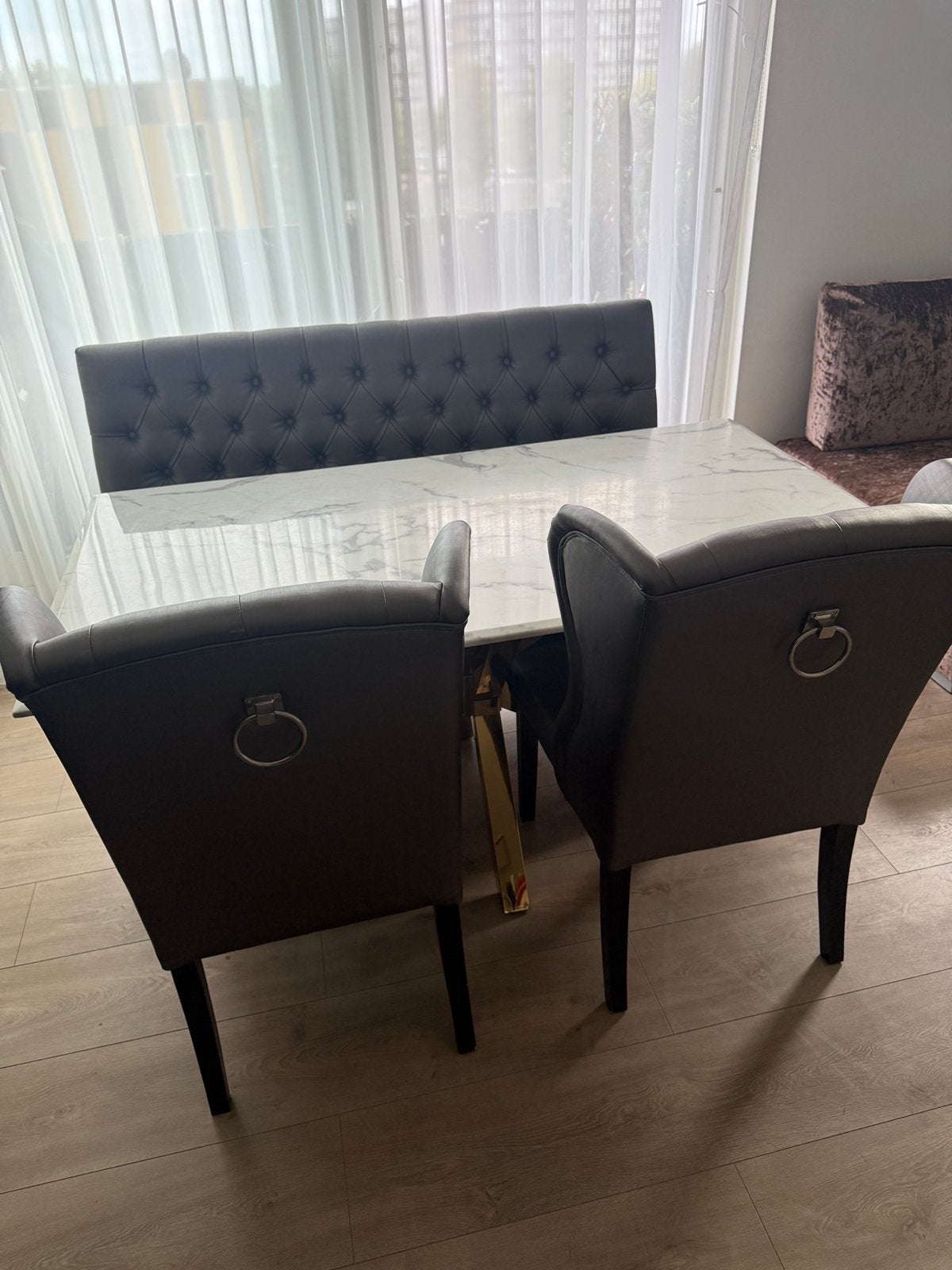 Eettafel + stoelen + eetbank!!, Ophalen, Gebruikt, Minder dan 4 stoelen