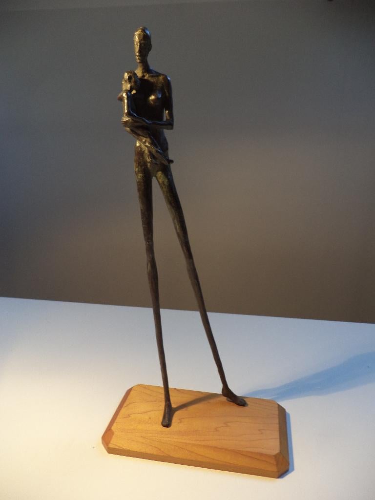 Bronzen beeld Karel ZIJLSTRA moeder en kind modernisme 47 cm, Antiek en Kunst, Kunst | Beelden en Houtsnijwerken, Ophalen of Verzenden