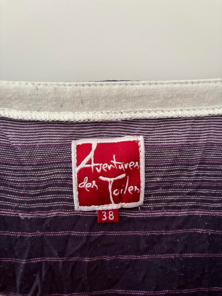 Aventures des Toiles jurk M, paars/lila/oranje, 90% viscose, Kleding | Dames, Jurken, Verzenden, Zo goed als nieuw, Maat 38/40 (M)
