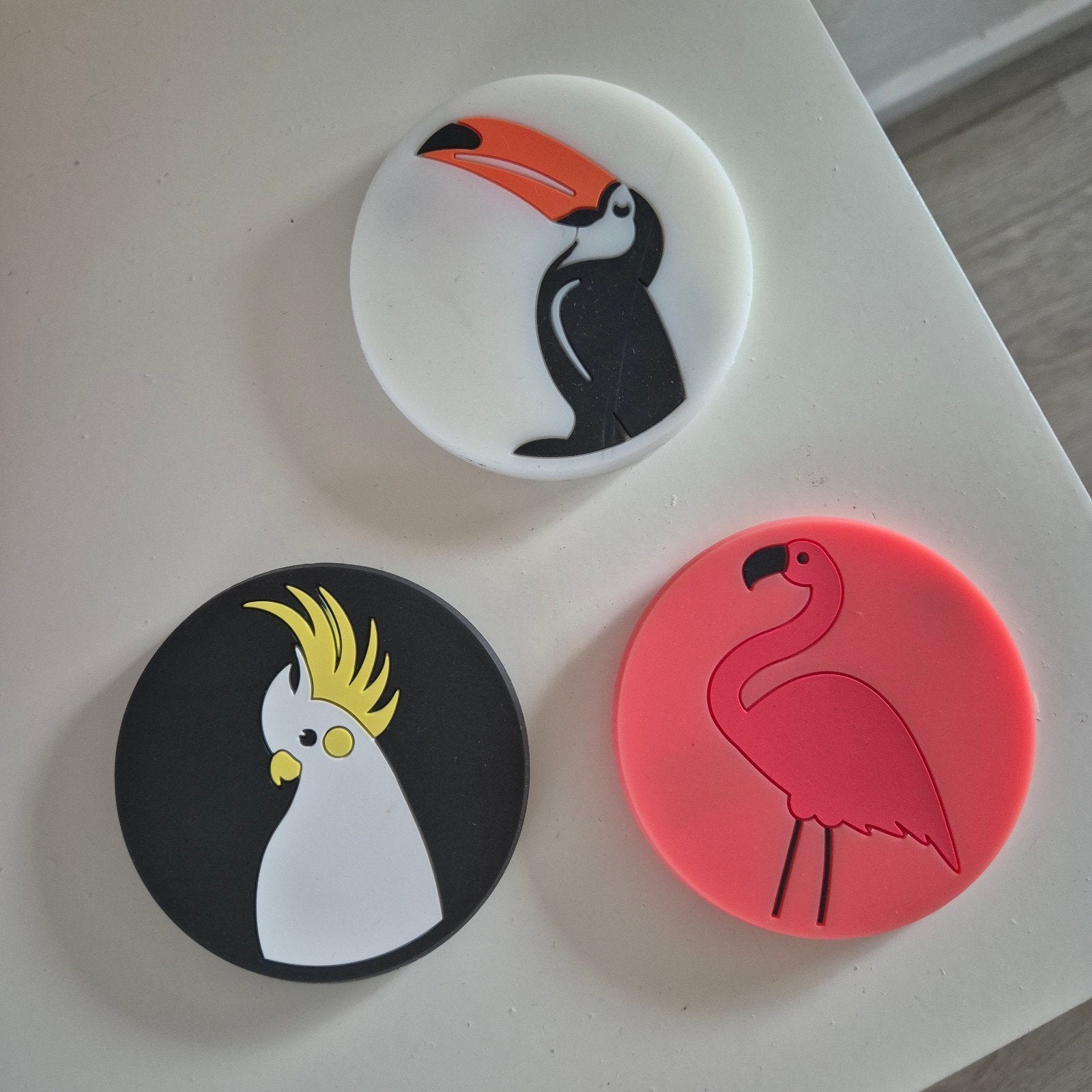 6 vrolijke onderzetters met dierenprint, Glasonderzetter, Ophalen of Verzenden, Antislip, Rubber/elastomeren