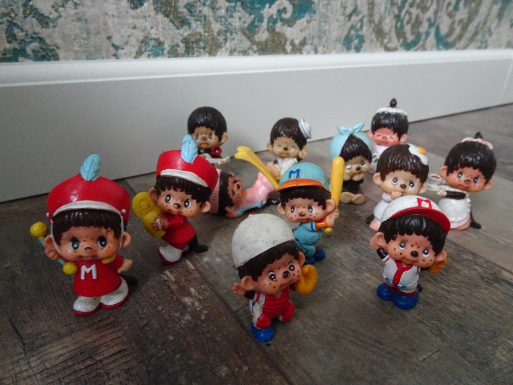 Vintage Monchhichi diverse miniatuur figuurtjes/ figuren., Ophalen of Verzenden, Zo goed als nieuw