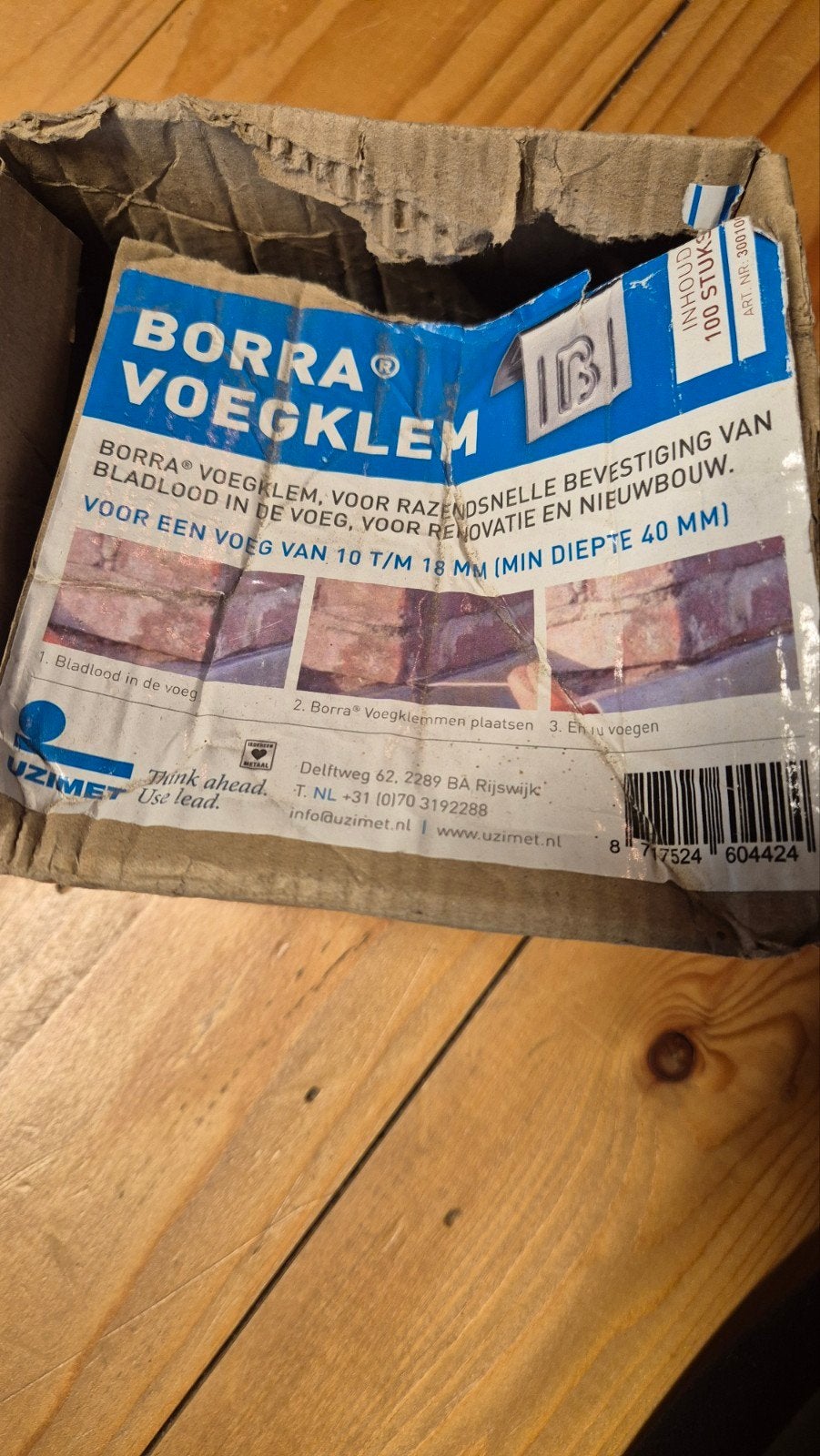Borra Voegklemmen voor Bladlood - Ongeveer 75 stuks, Ophalen of Verzenden, Gebruikt, Overige typen