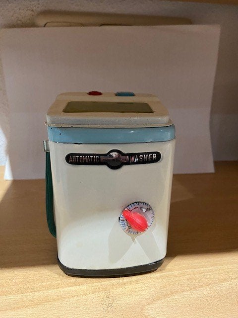 5 stuks vintage blikken mini wasmachine's jaren '50-'60, Antiek en Kunst, Ophalen of Verzenden