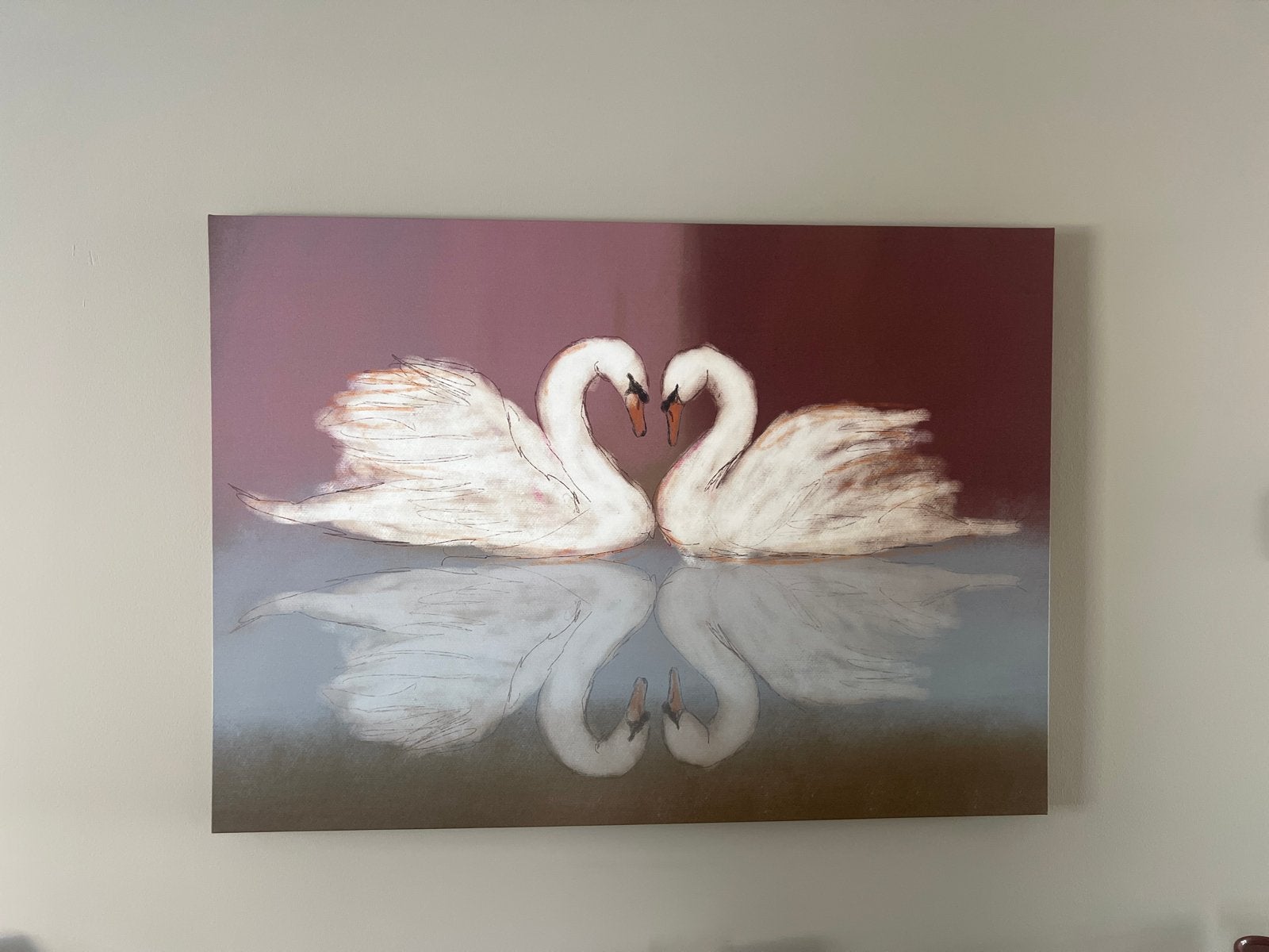 Schilderij Studio Vreeken - Zwanen, Ophalen, Dieren, Olieverf, Op houten frame