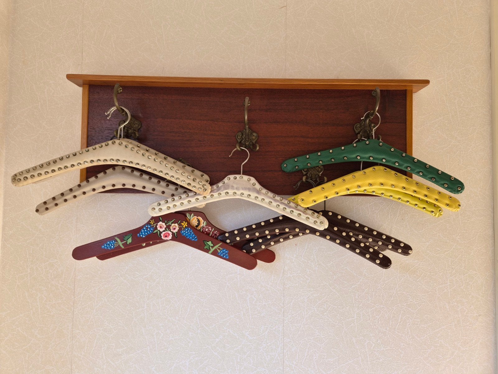 vintage jaren 50/60 kapstok met 12 hangers, Gebruikt, Minder dan 100 cm, Metaal, Ophalen