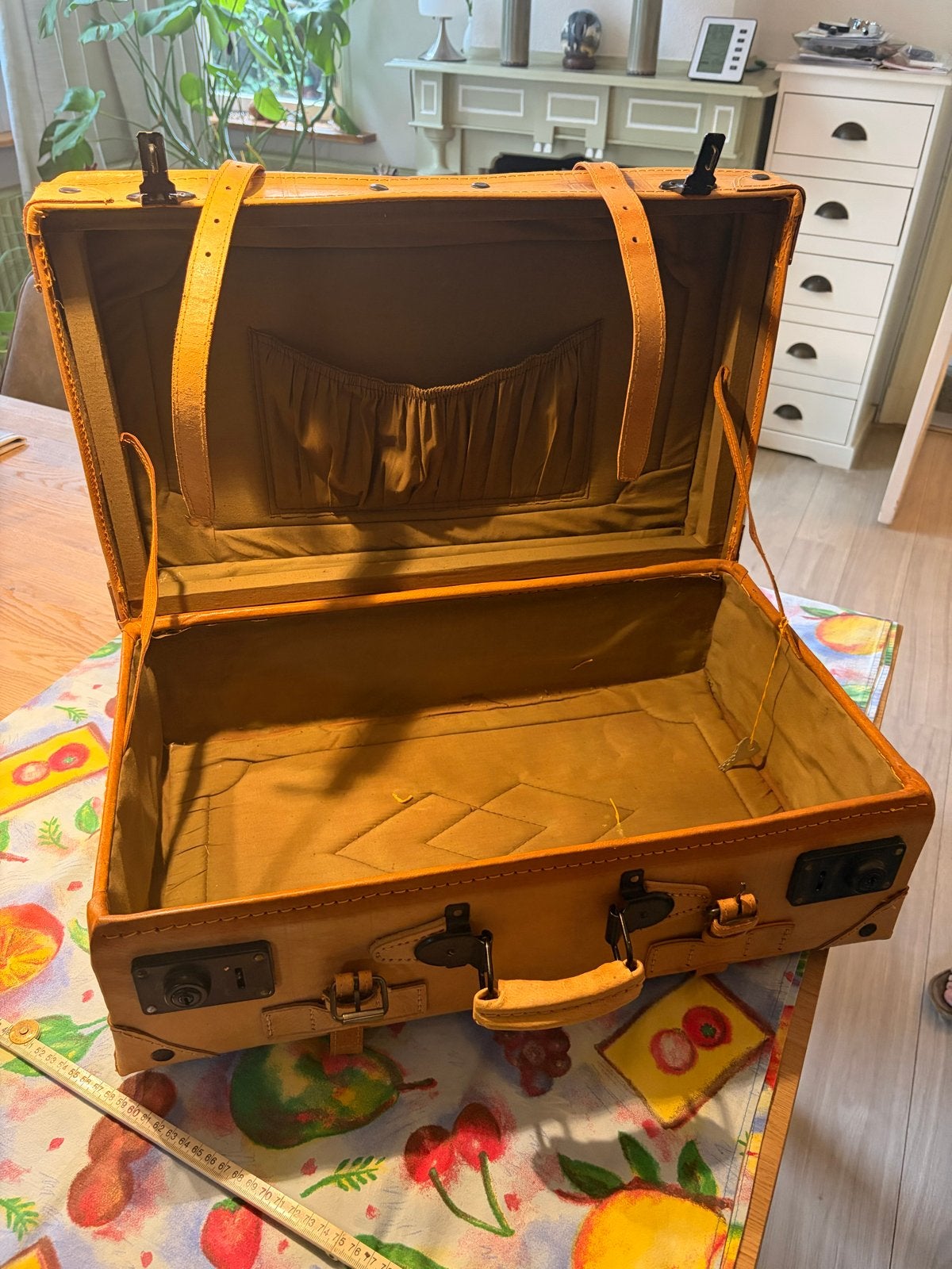 Nieuwe lederen koffer - Nooit gebruikt!, Ophalen, 40 tot 60 cm, 20 tot 30 cm, Bruin