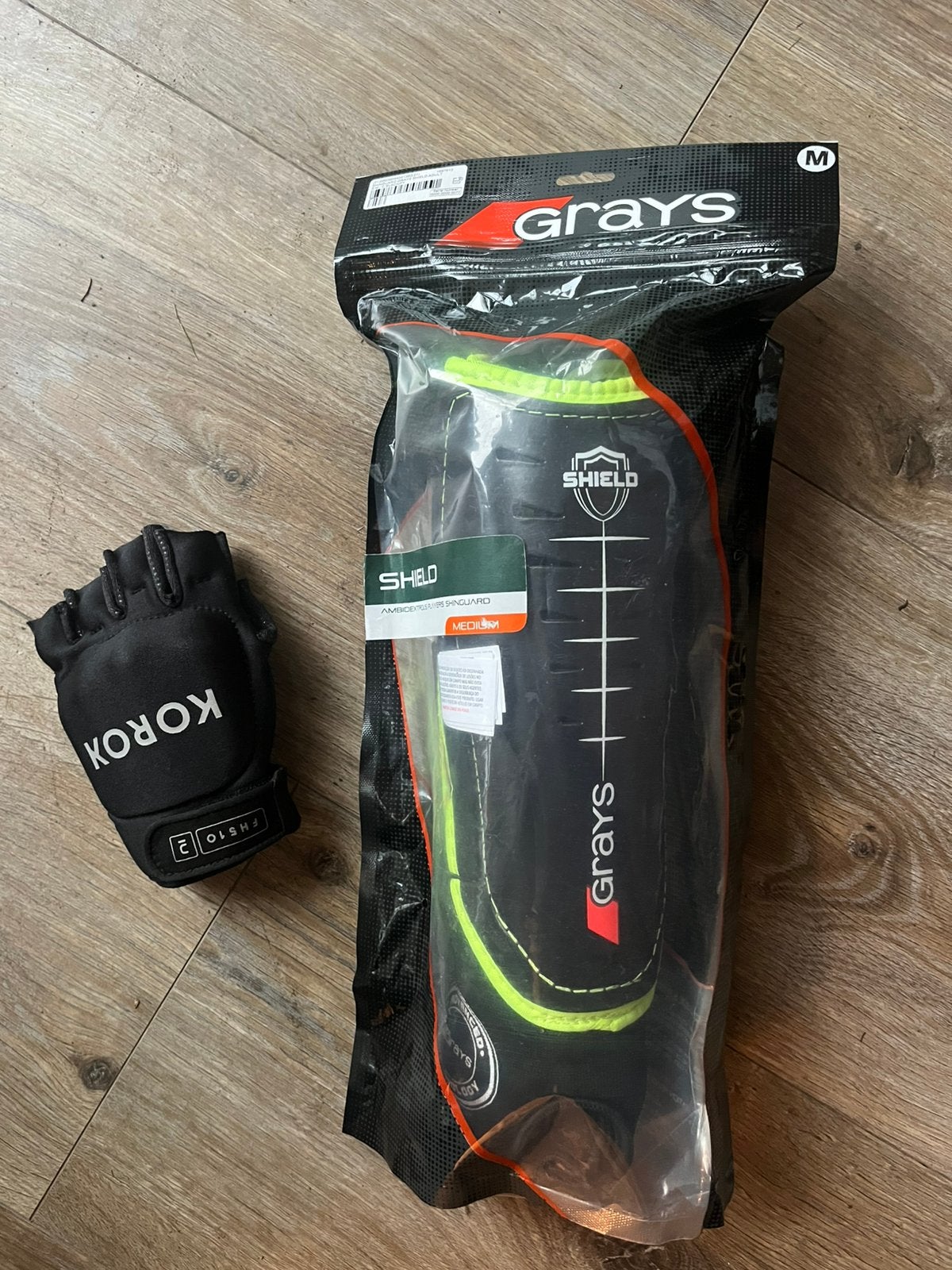 Grays scheenbeschermers M (nieuw) + hockeyhandschoen M, Ophalen, Nieuw, Overige typen
