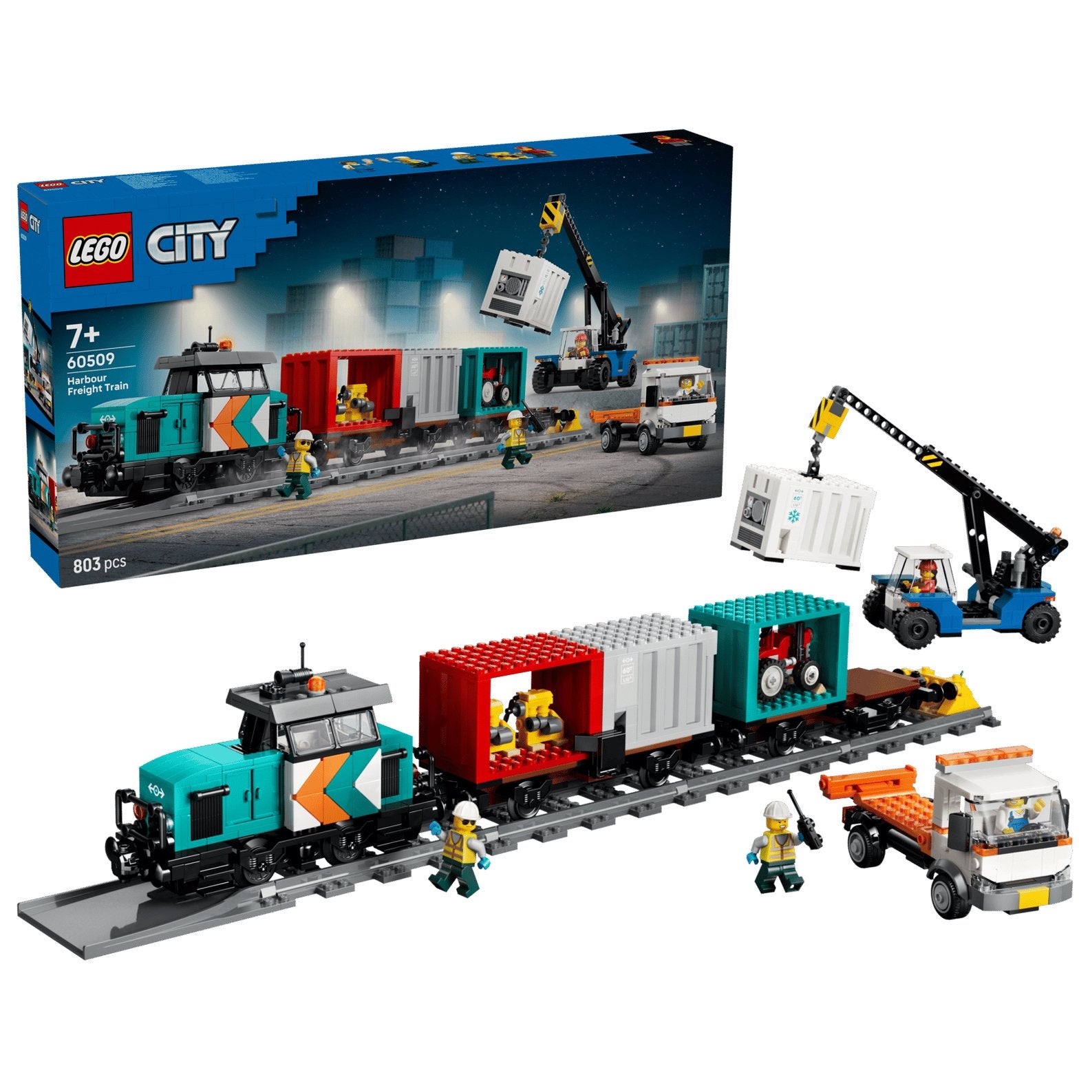 Lego Containertrein met kraan en vrachtwagen 60509, Lego, Lego, City, Lego