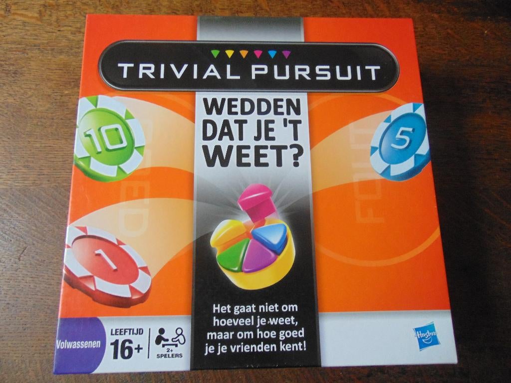 Trivial Pursuit Wedden dat je 't weet van Hasbro, Hobby en Vrije tijd, Gezelschapsspellen | Bordspellen, Vijf spelers of meer