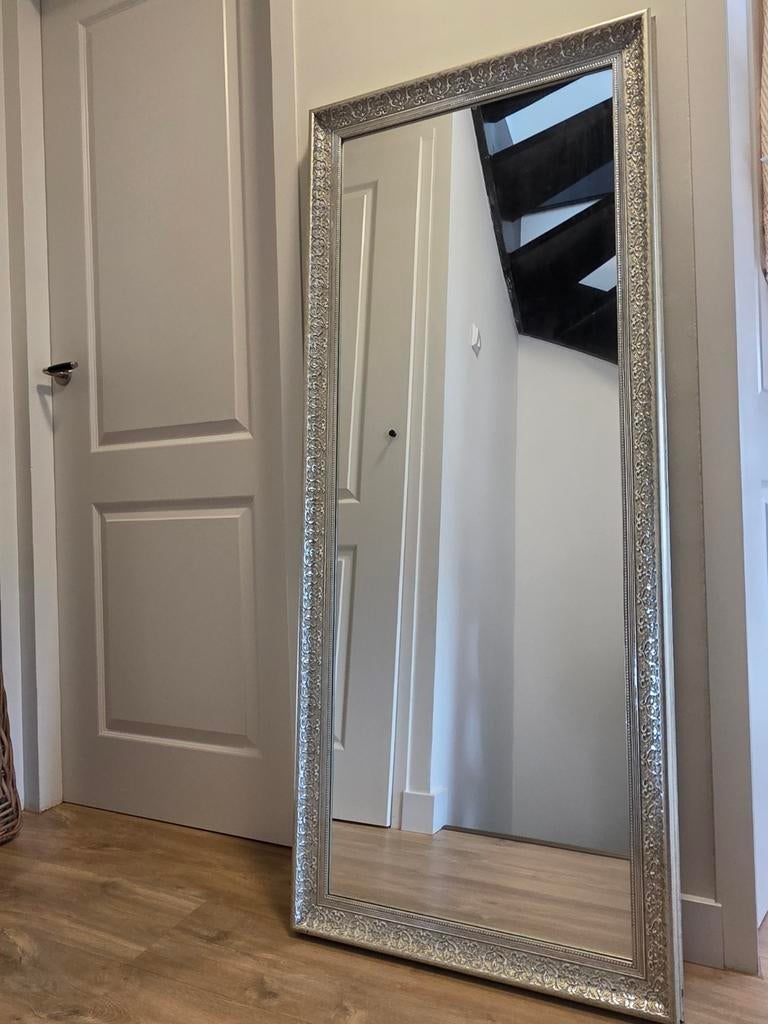 Spiegel zilver 145 hoog en 60 cm breed, Huis en Inrichting, Woonaccessoires | Spiegels, Ophalen, Rechthoekig, 50 tot 75 cm