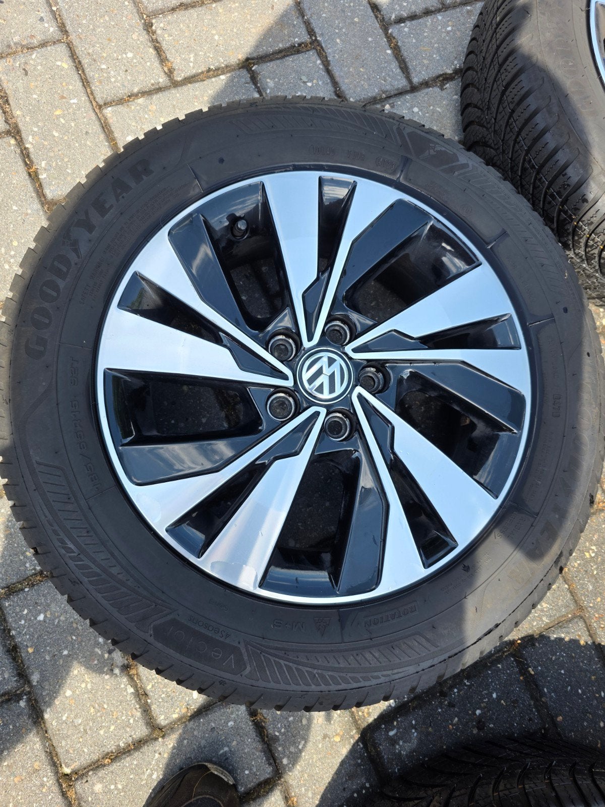 Set van 4 15 inch velgen met Goodyear All Season banden, Ophalen, Gebruikt, 15 inch, Banden en Velgen