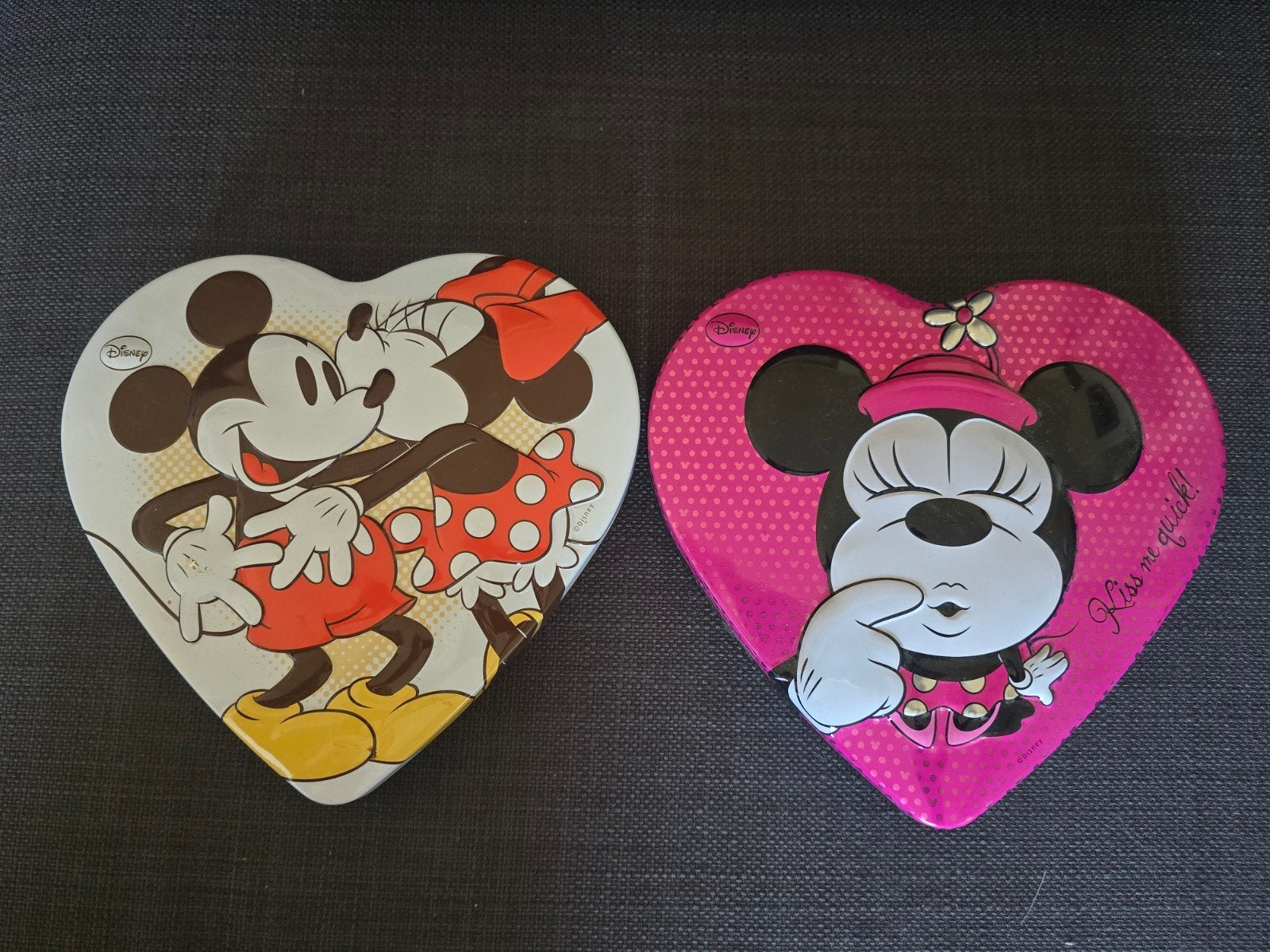 Disney Mickey & Minnie Mouse Hartvormige Blikken Doosjes, Verzamelen, Ophalen of Verzenden, Mickey Mouse, Gebruikt, Overige typen