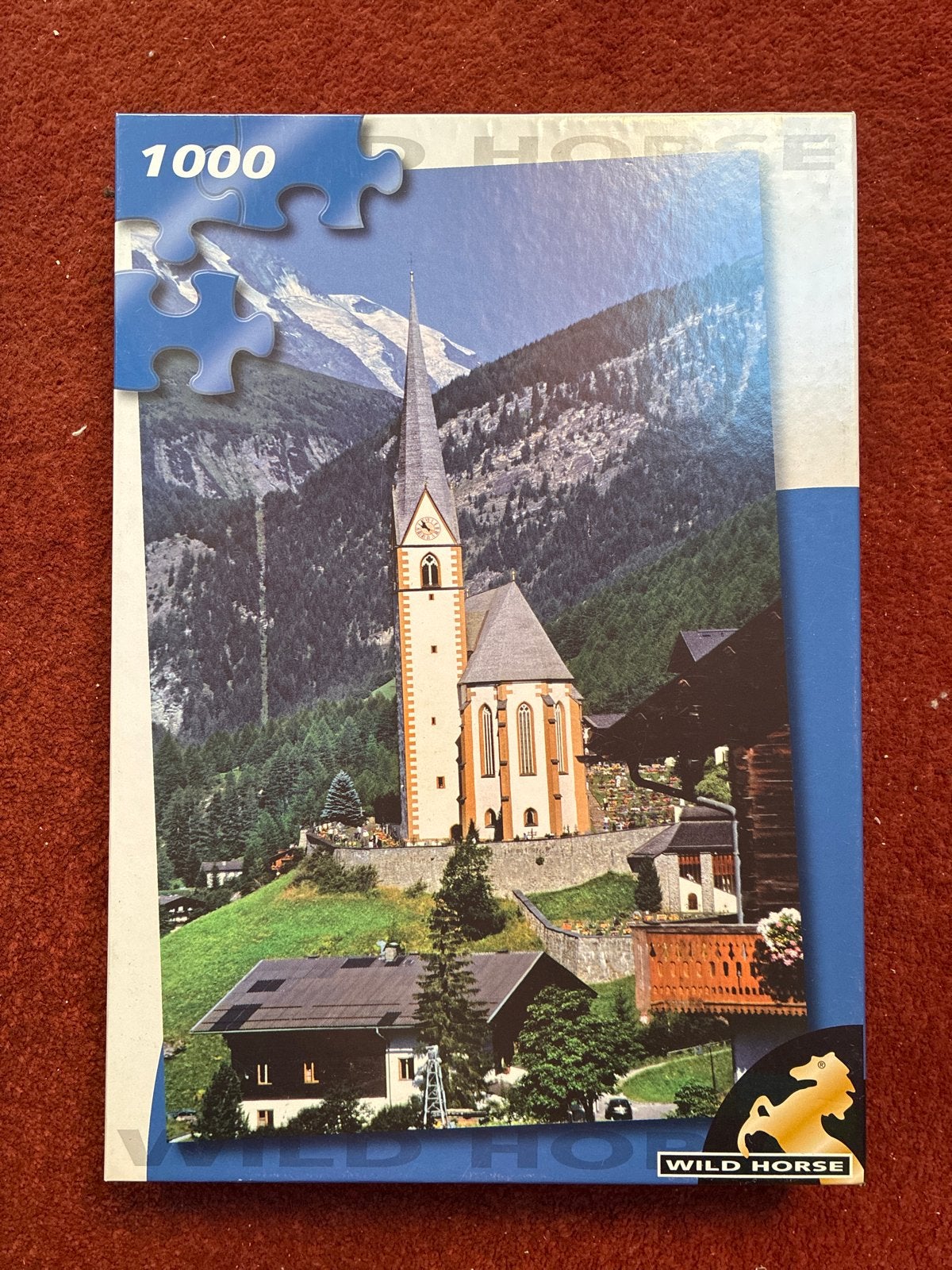 Wild Horse Legpuzzel 1000 stukjes - Kerk in de bergen, Ophalen of Verzenden, 500 t/m 1500 stukjes, Gebruikt, Legpuzzel
