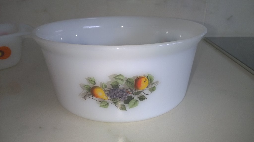Vintage ; vuurvaste kom- acropol fruits de  france, Ophalen of Verzenden
