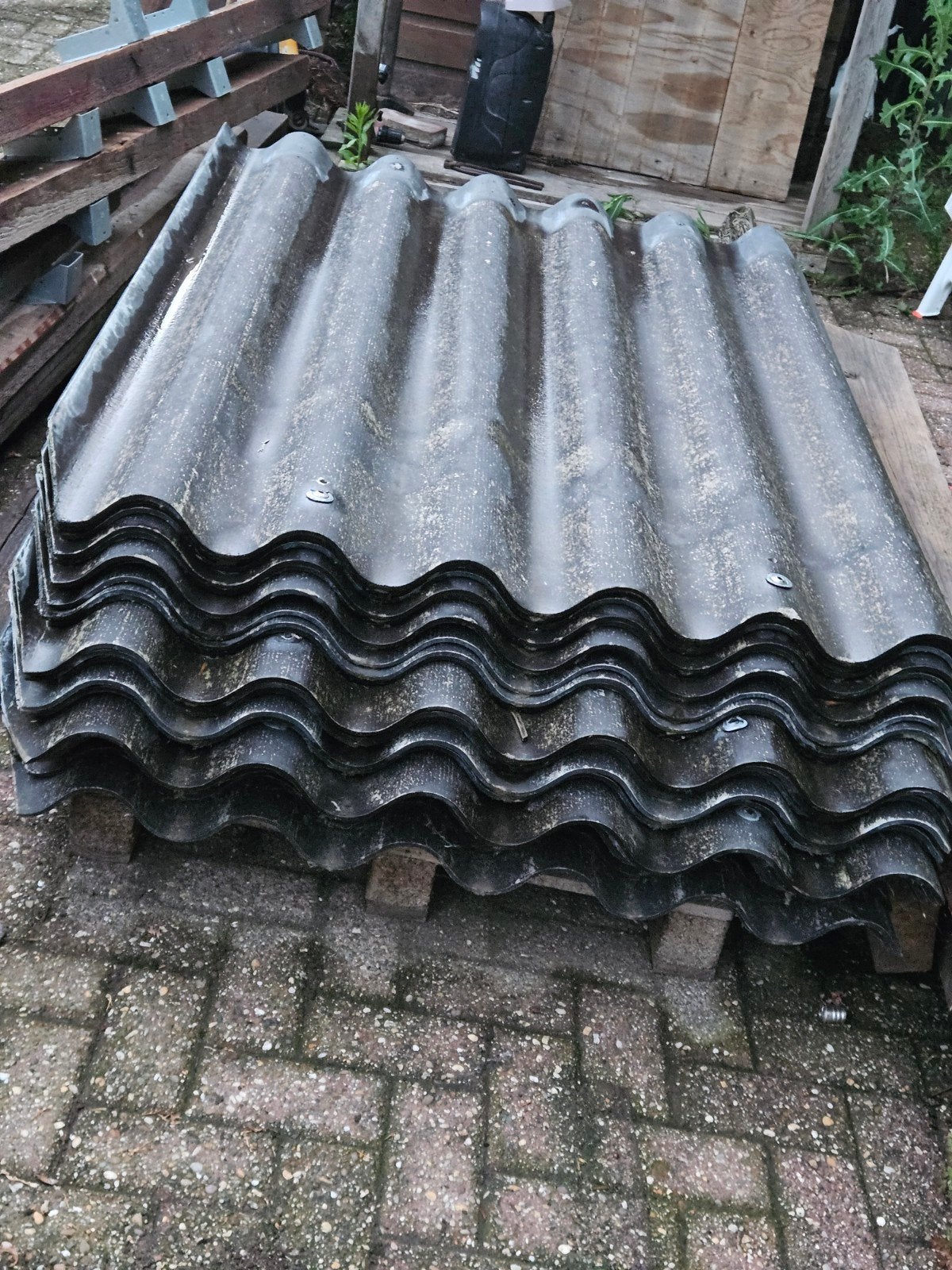 32 stuks vezelcement golfplaten (asbestvrij)., Ophalen, Gebruikt, 15 m² of meer, Golfplaat