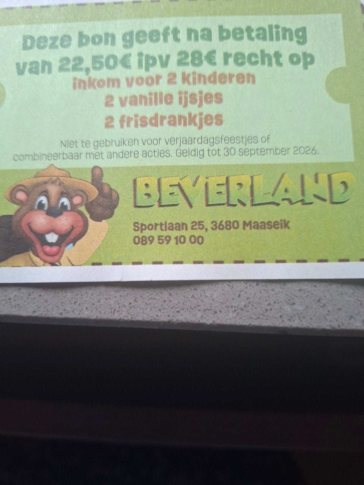 Korting beverland, Eén persoon, Kortingskaart
