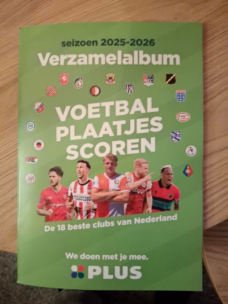 Voetbalplaatjes verzamelalbum met 288 pl. Seizoen 2025-2026., Plus, Ophalen of Verzenden