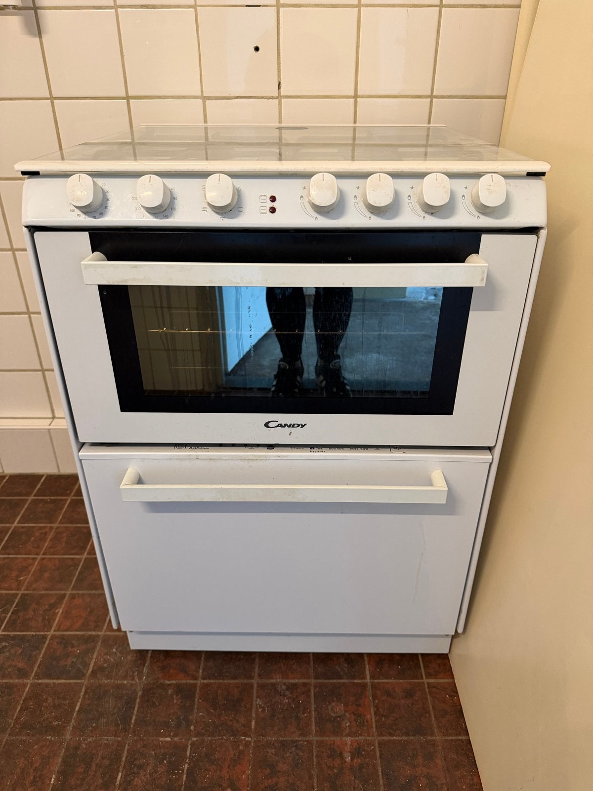 Candy Gasfornuis met Oven en 4 Kookzones - Wit, Witgoed en Apparatuur, Fornuizen, Gebruikt, Vrijstaand, Gas, 4 kookzones, 85 tot 90 cm
