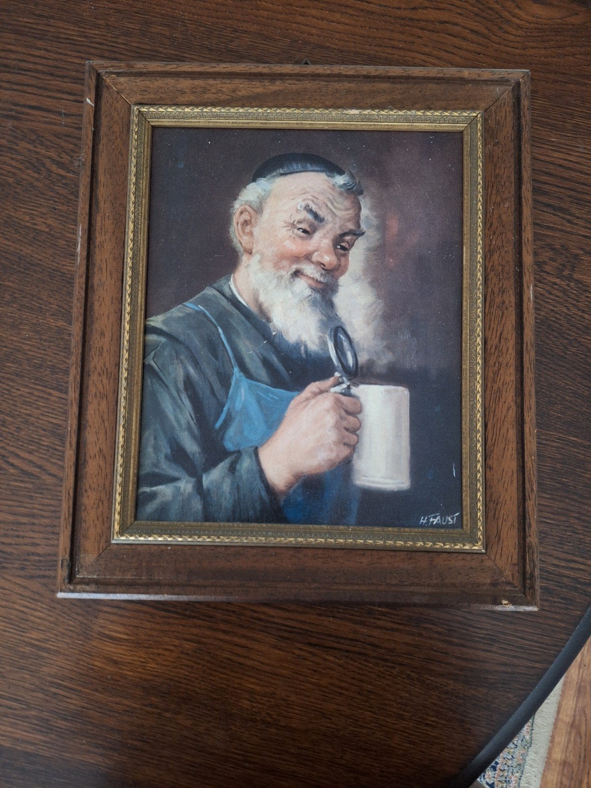 Olieverfschilderij van een lachende man met bierpul, Antiek en Kunst, Ophalen of Verzenden