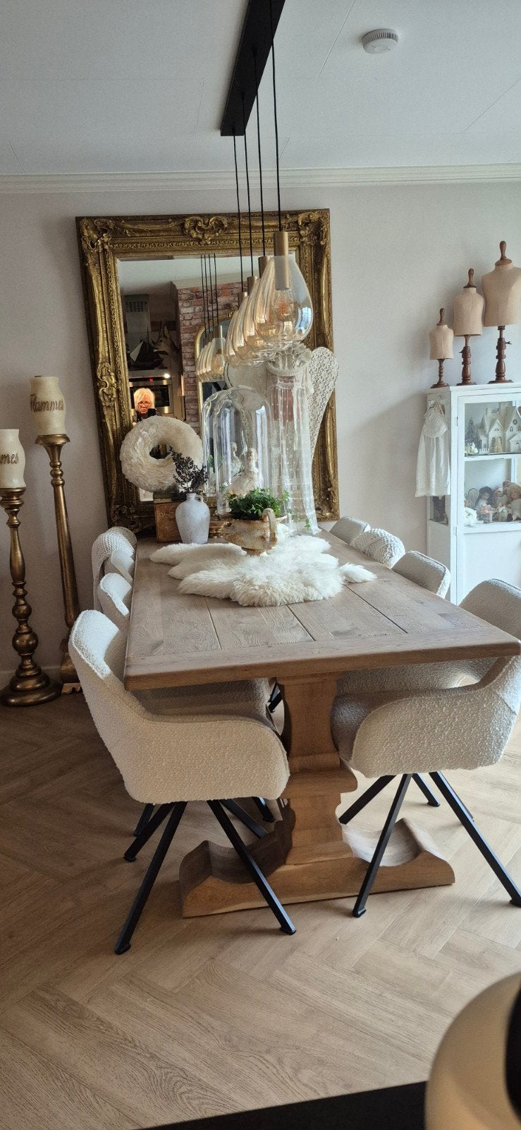 prachtige  eetkamerstoelen., Wit, Ophalen of Verzenden, Zo goed als nieuw, Stof