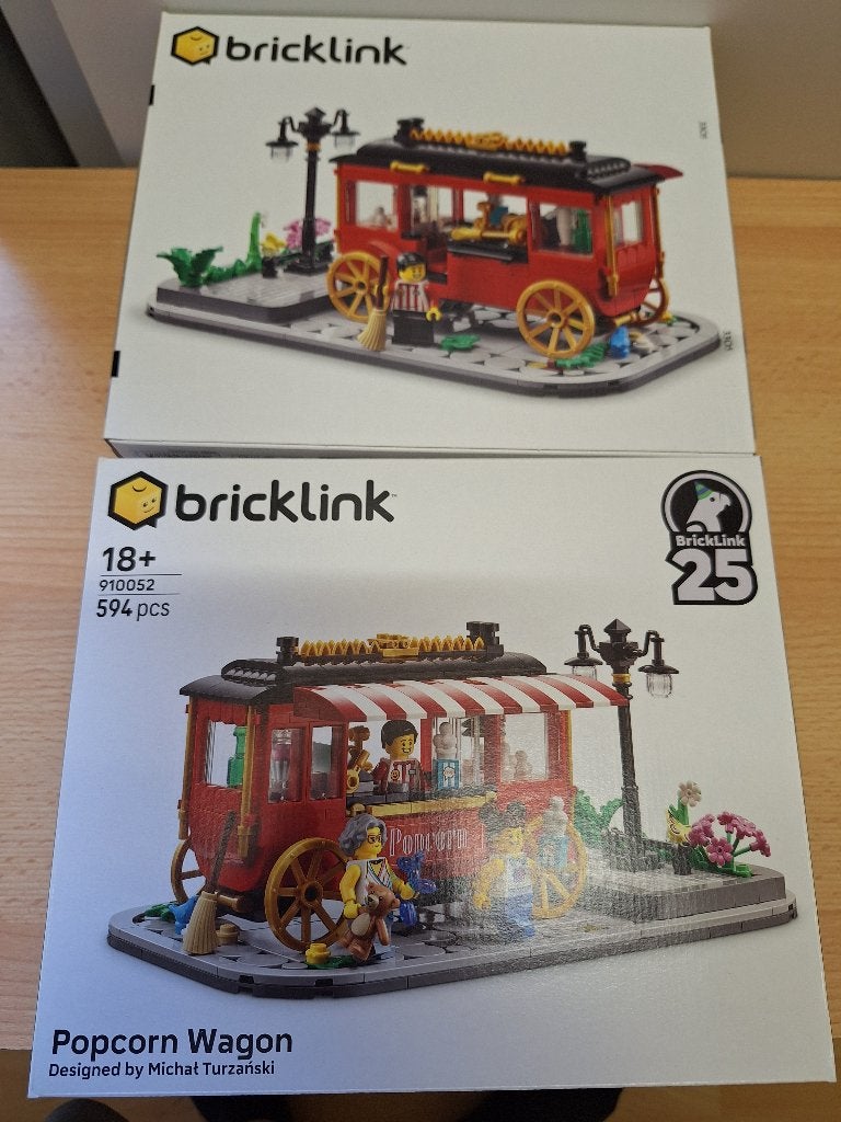 2x Lego Bricklink 910052 - Popcorn Wagon, Overige thema's, Lego, Ophalen of Verzenden, Complete set