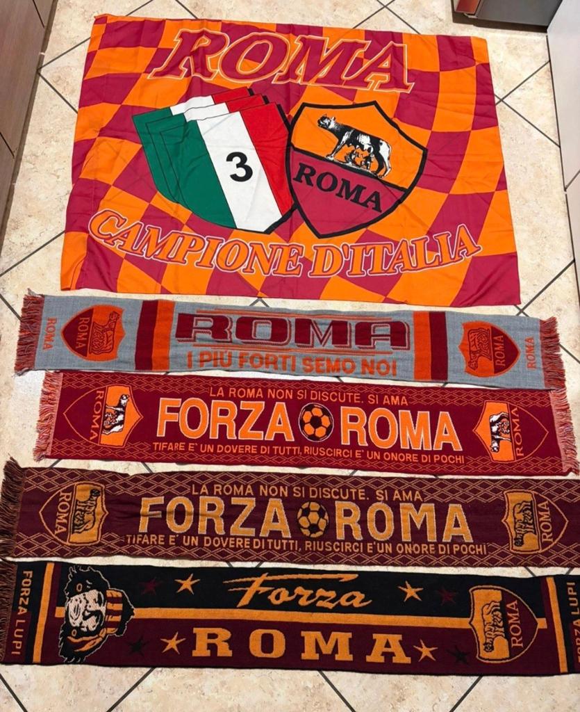 AS Roma fansjaal en vlag, Ophalen of Verzenden, Zo goed als nieuw