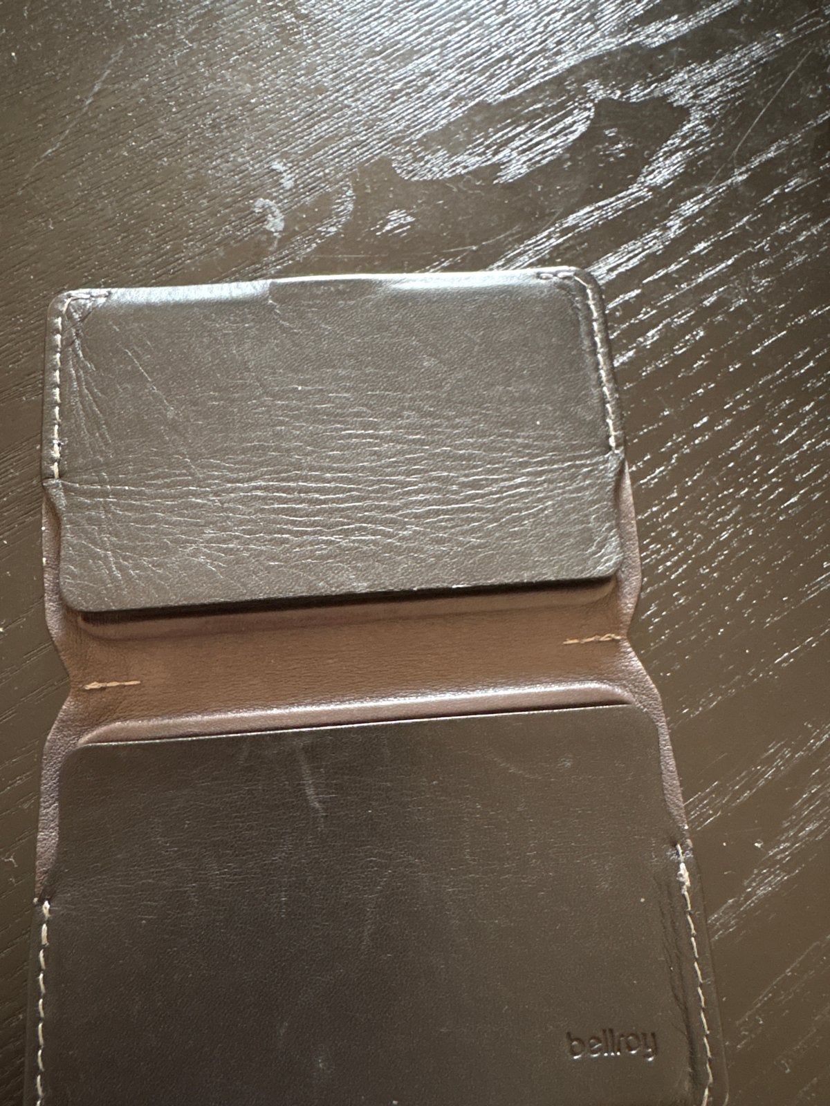 Bellroy leren pasjeshouder / portemonnee, Overige merken, Gebruikt, Bruin, Ophalen of Verzenden