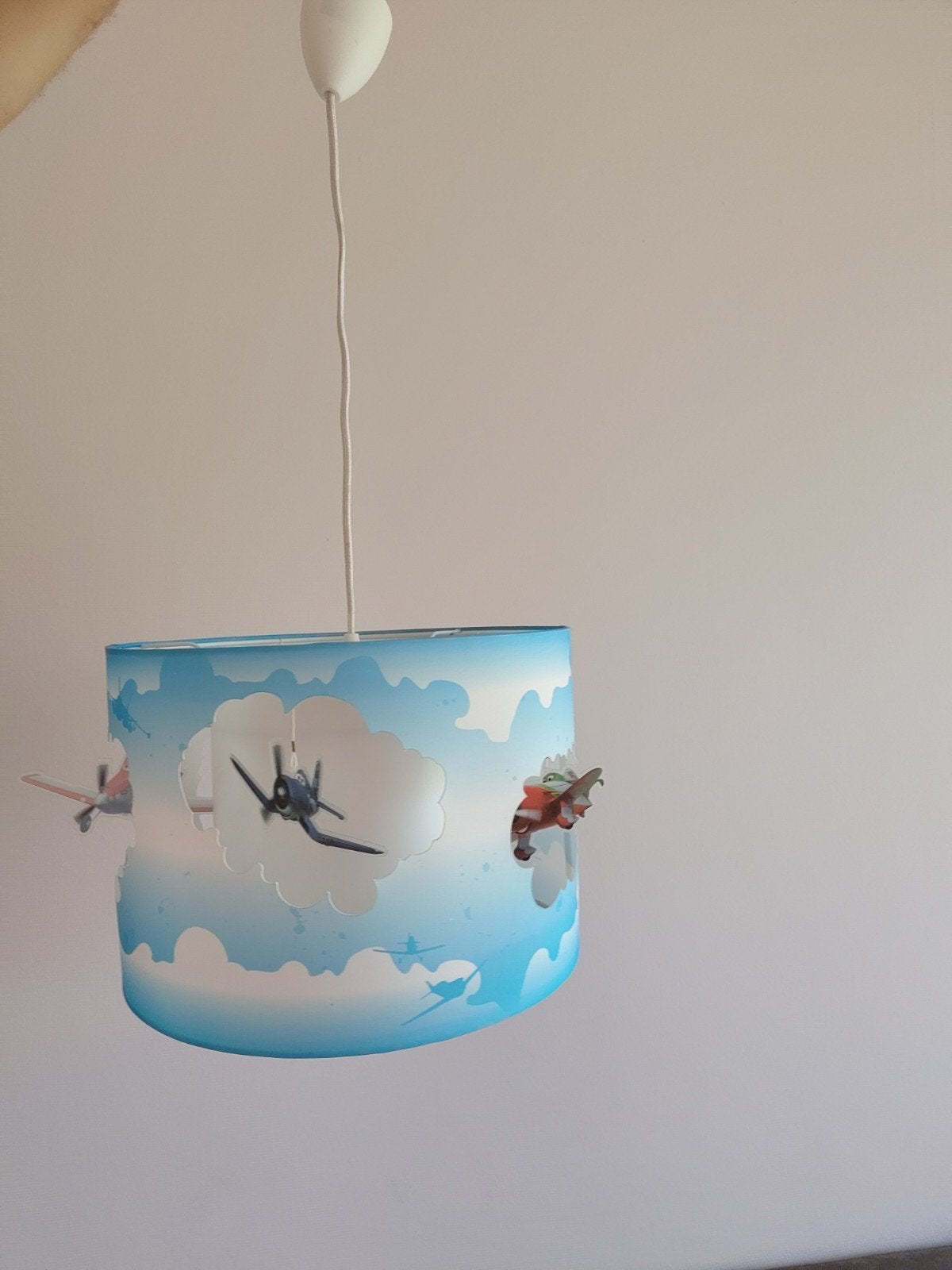 Planes hanglamp plafond - Kinderkamer lamp, Gebruikt, Textiel, Kinderkamer, Planes, Vliegtuigen, E27 (groot)
