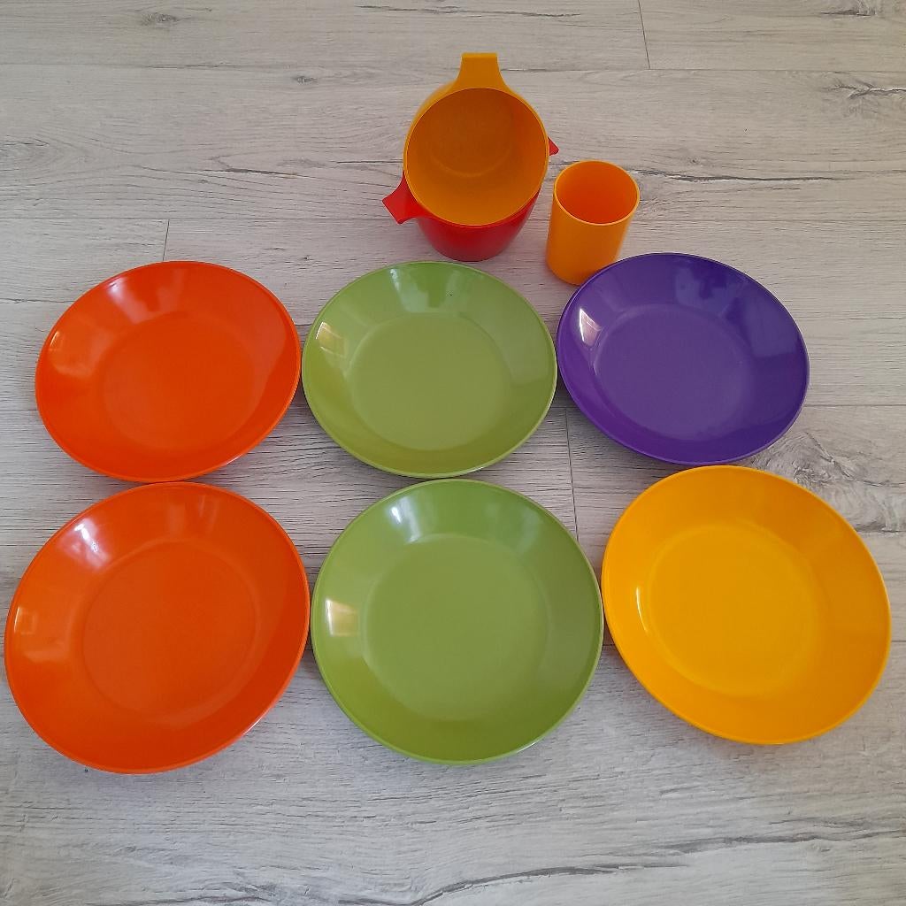 Vintage Mepal bordjes, Ophalen of Verzenden, Gebruikt