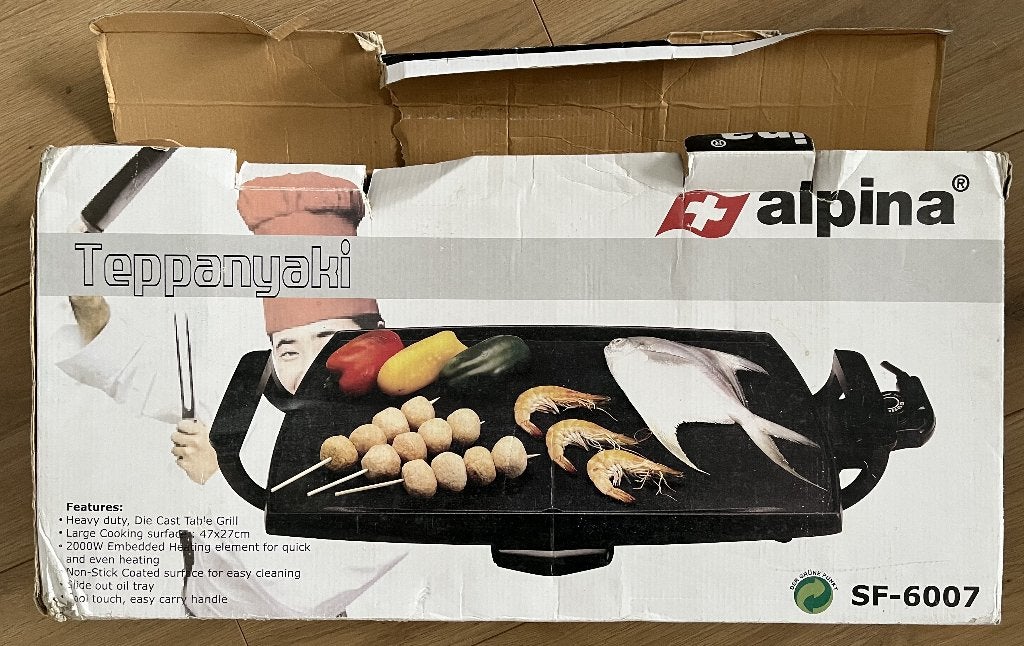Grilplaat - Alpina - Teppanyaki - SF-6007_47x27cm, Ophalen of Verzenden, Gebruikt, Tafelgrill