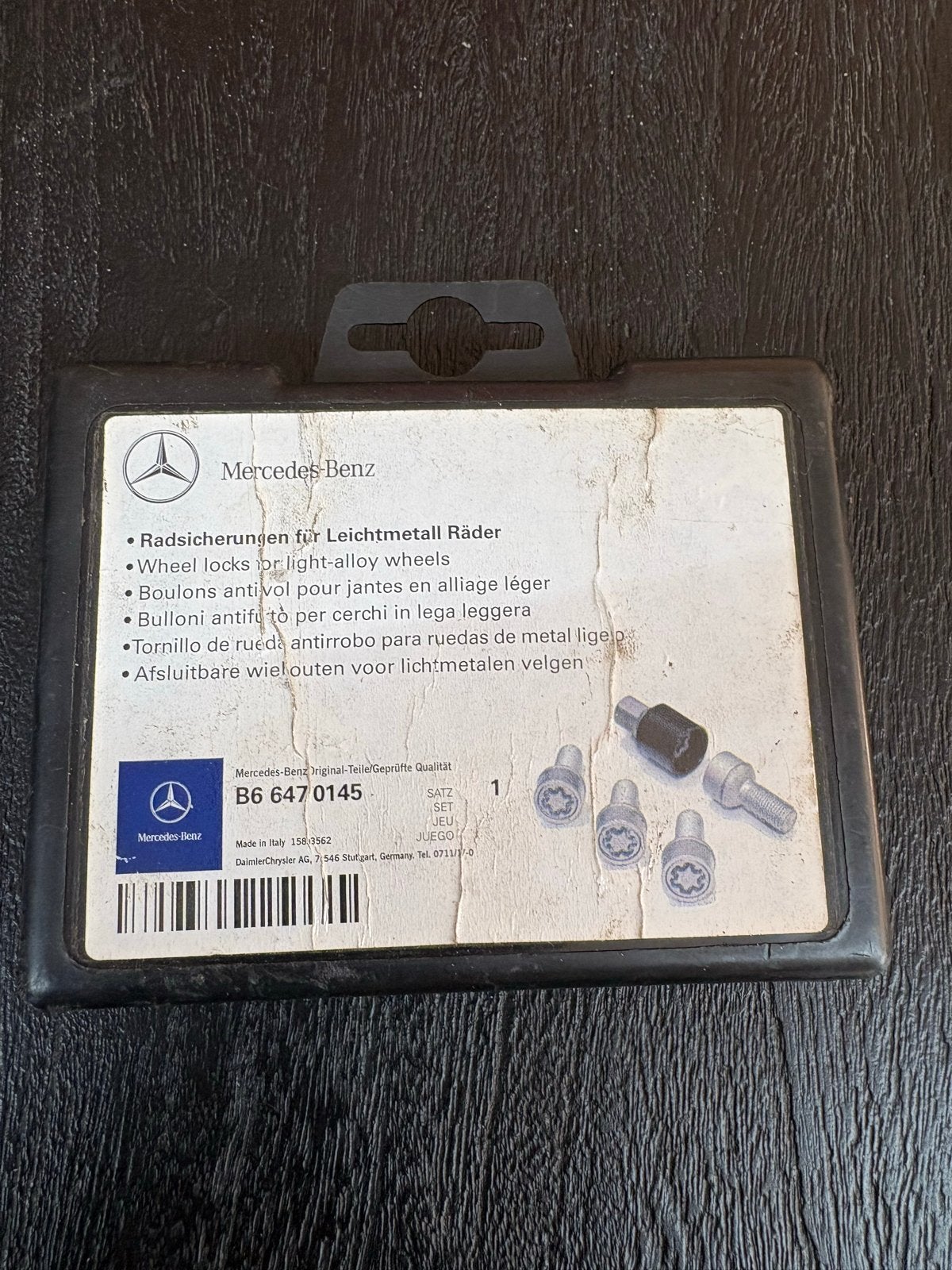 Mercedes-Benz Wielsloten B6 647 0145 voor Lichtmetalen Velge, Ophalen of Verzenden, Gebruikt