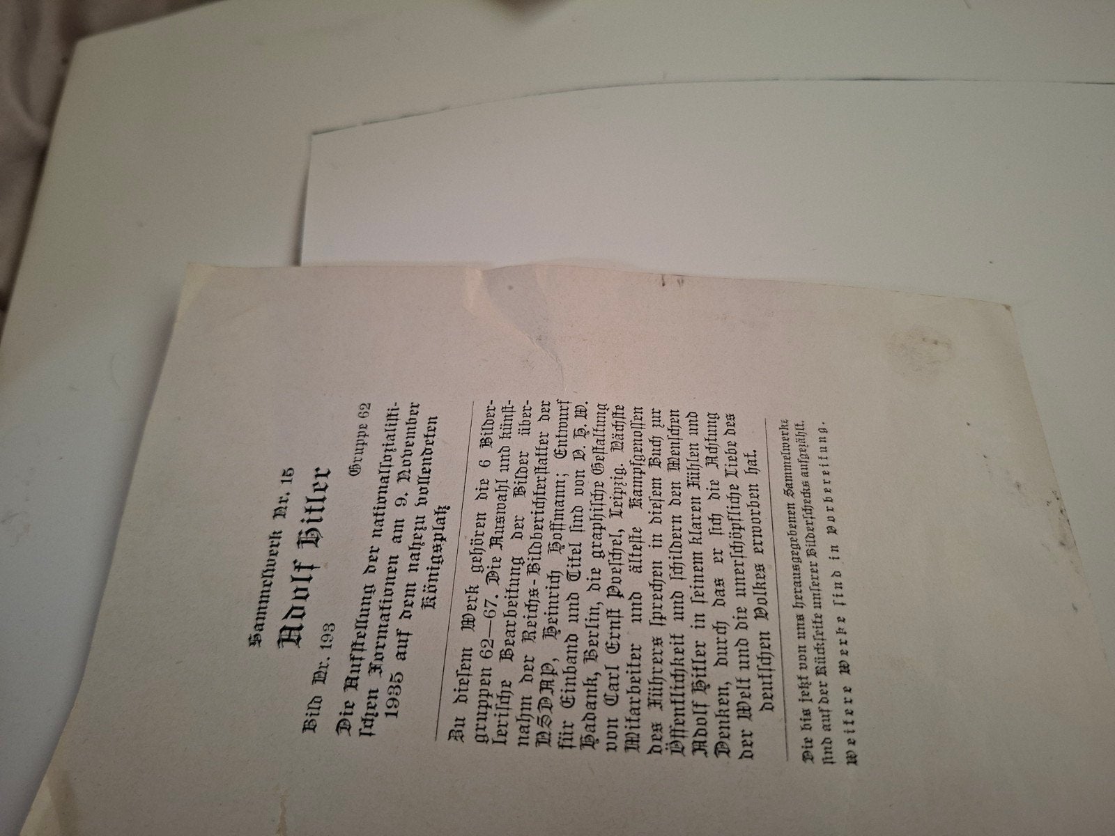 Zeldzaam: Adolf Hitler Sammelwerk Nr. 15, 1935, Ophalen, 20e eeuw of later, Gelezen, Heinrich Hoffmann, D.H.W. Hadank, Carl Ernst Poeschel