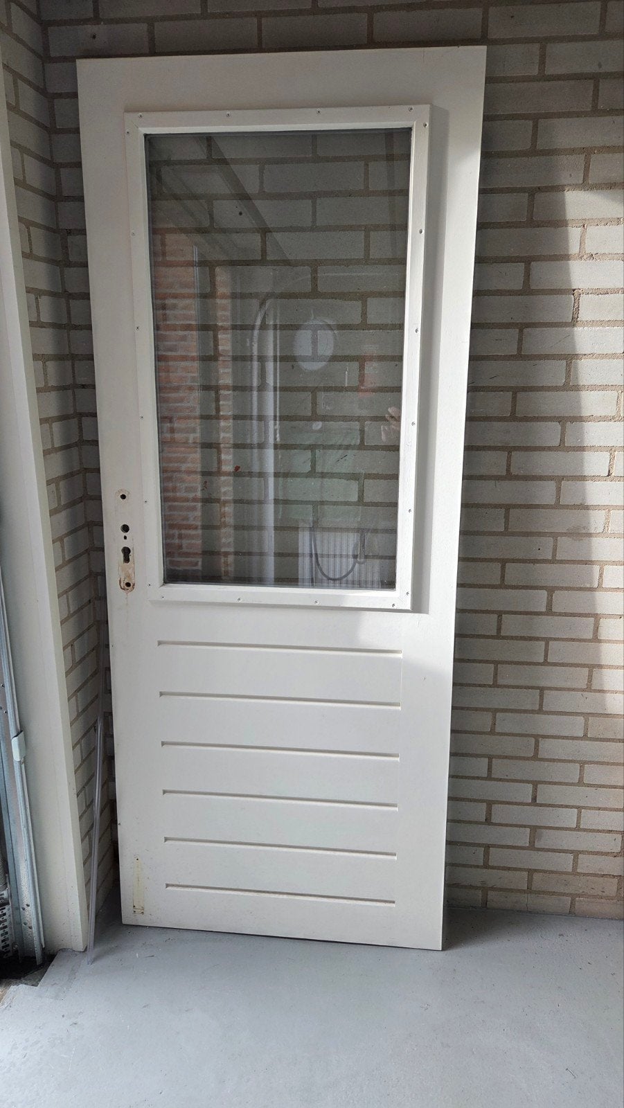 Merbau achterdeur met dubbelglas 83x201.5 cm, Doe-het-zelf en Verbouw, Ophalen, Gebruikt, 80 tot 100 cm, Buitendeur